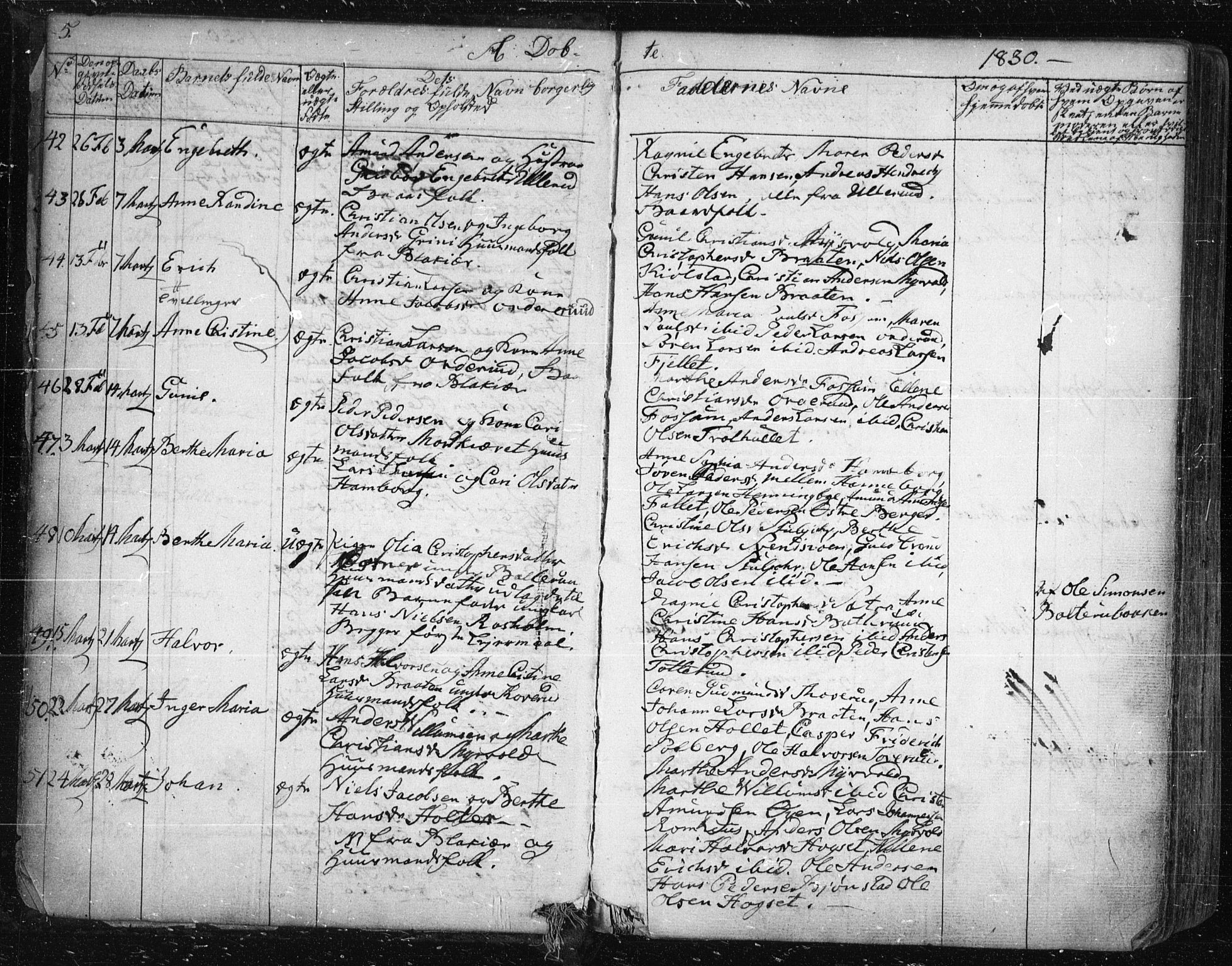 Aurskog prestekontor Kirkebøker, SAO/A-10304a/F/Fa/L0006: Parish register (official) no. I 6, 1829-1853, p. 5