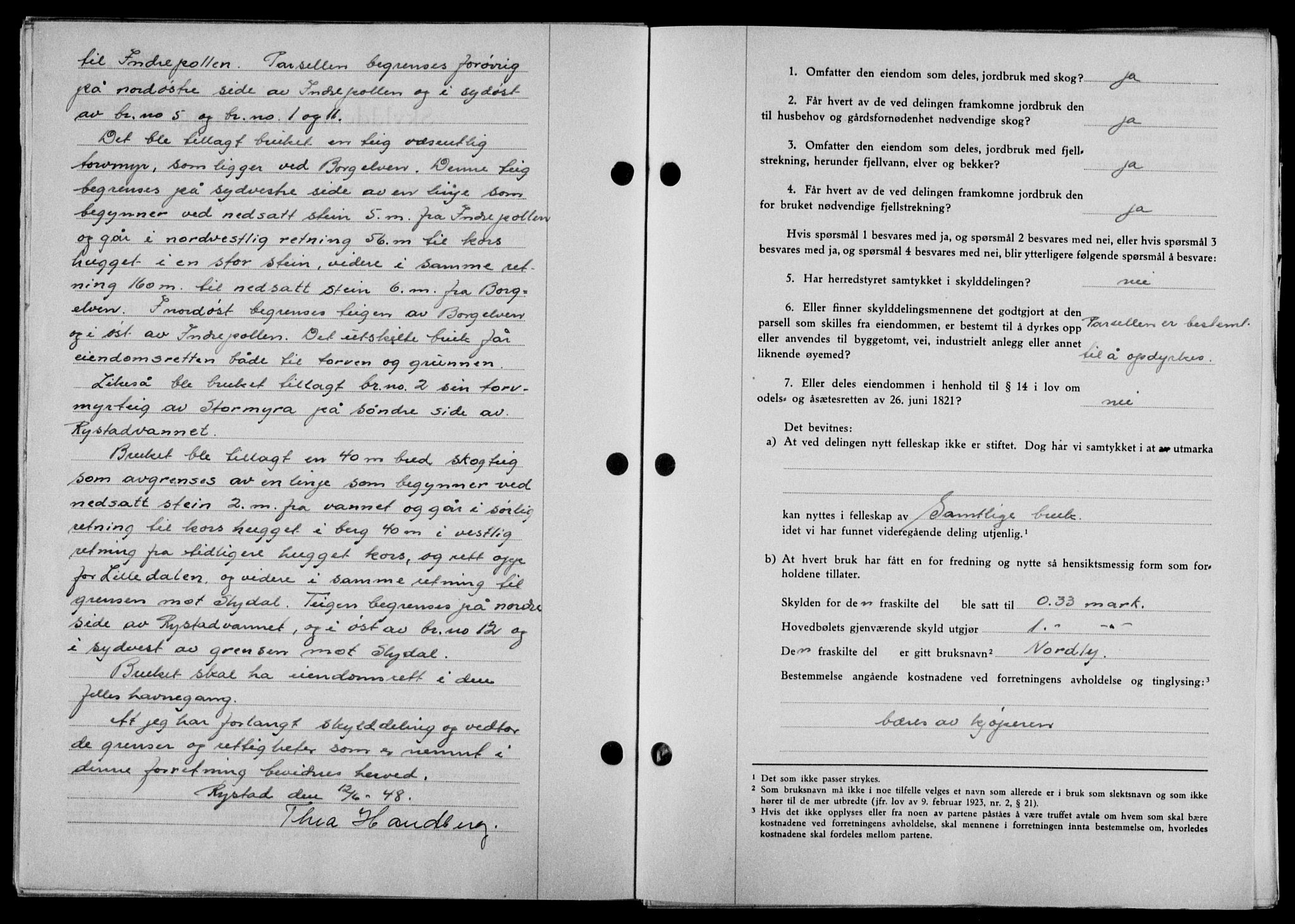 Lofoten sorenskriveri, SAT/A-0017/1/2/2C/L0018a: Mortgage book no. 18a, 1948-1948, Diary no: : 1253/1948