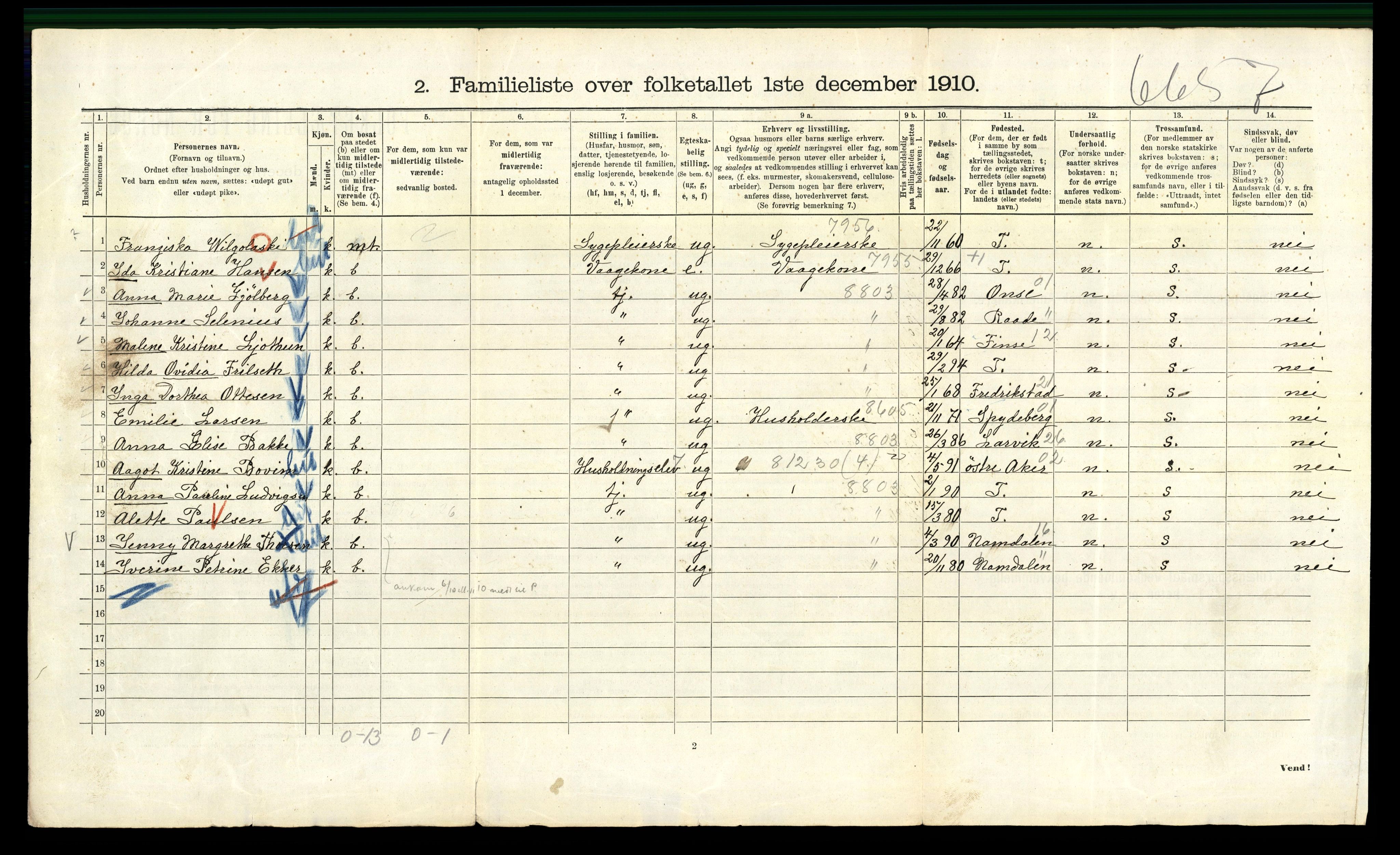 RA, 1910 census for Kristiania, 1910, p. 13846