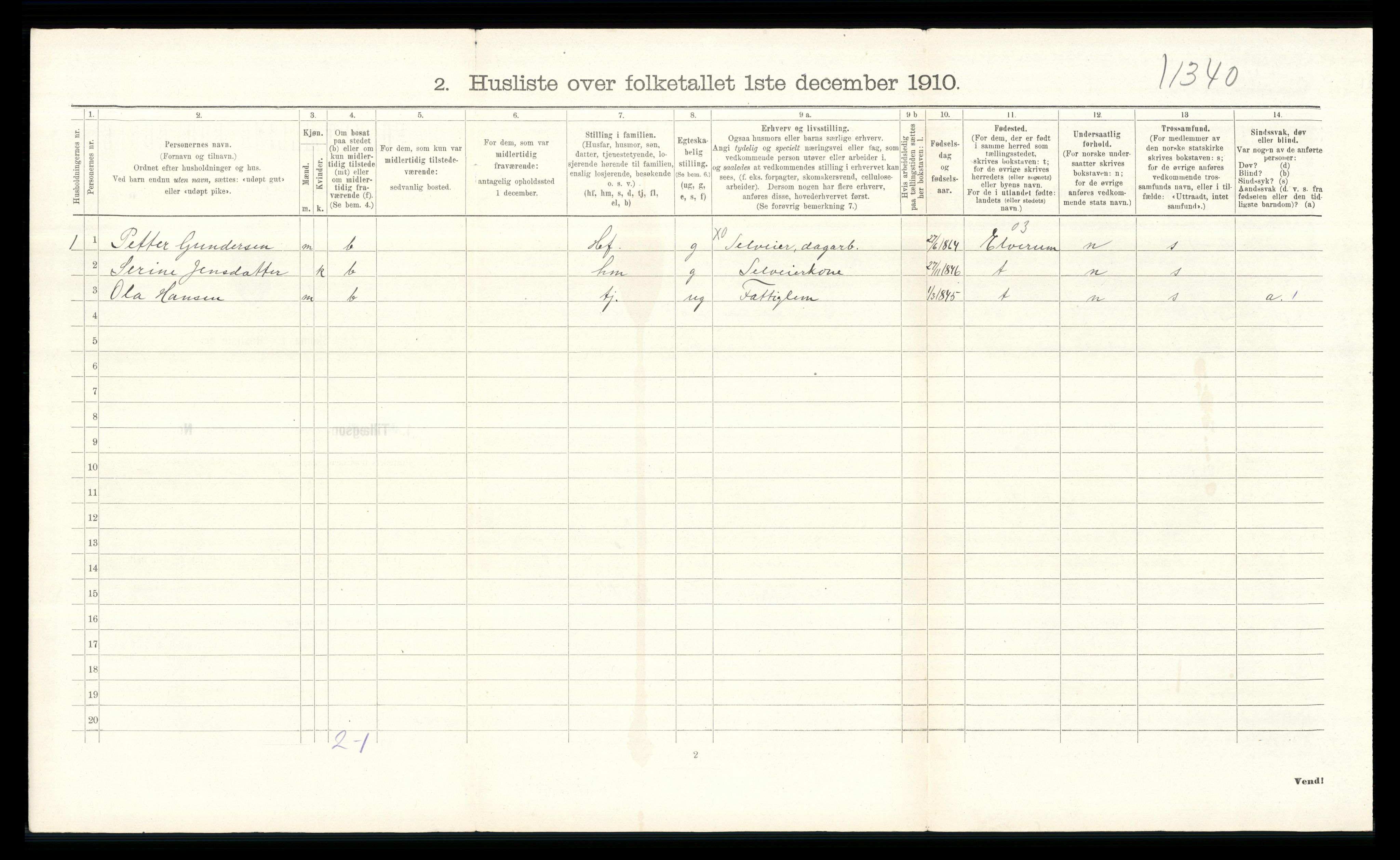 RA, 1910 census for Åmot, 1910, p. 598