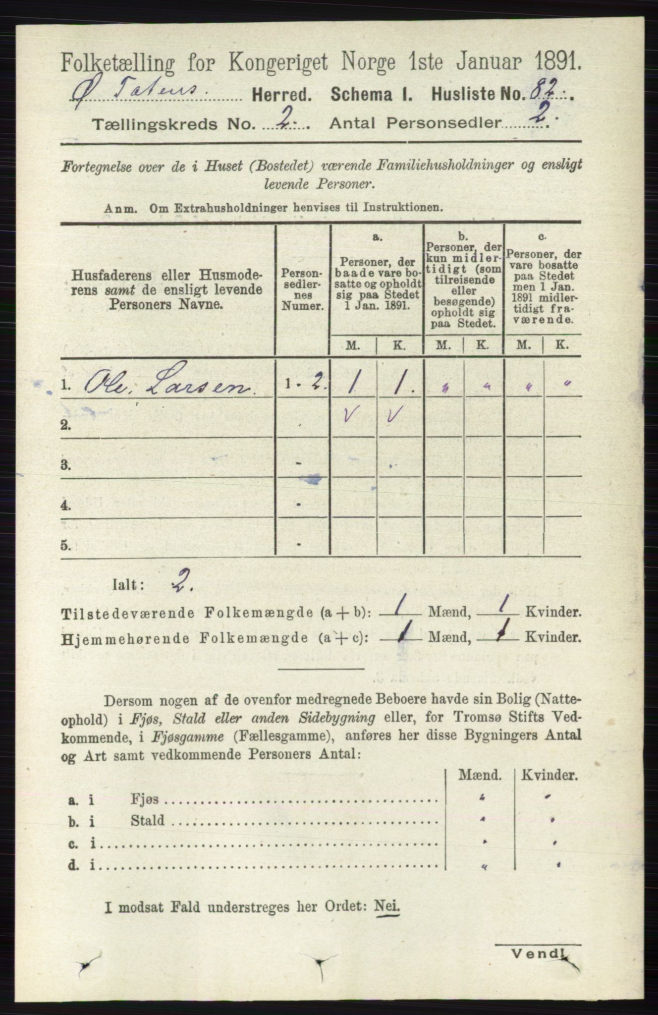 RA, 1891 census for 0528 Østre Toten, 1891, p. 760