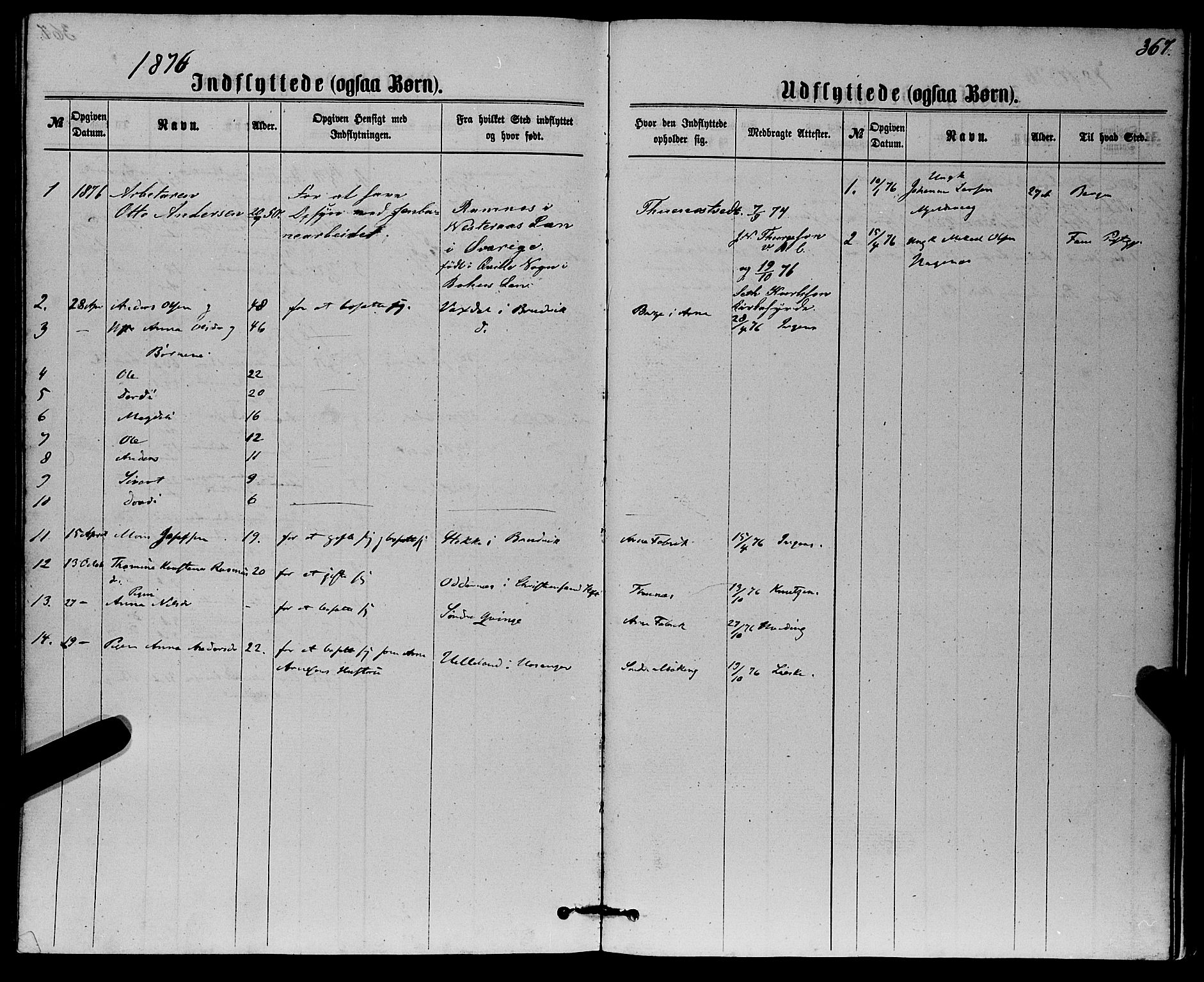 Haus sokneprestembete, SAB/A-75601/H/Haa: Parish register (official) no. A 18, 1871-1877, p. 367