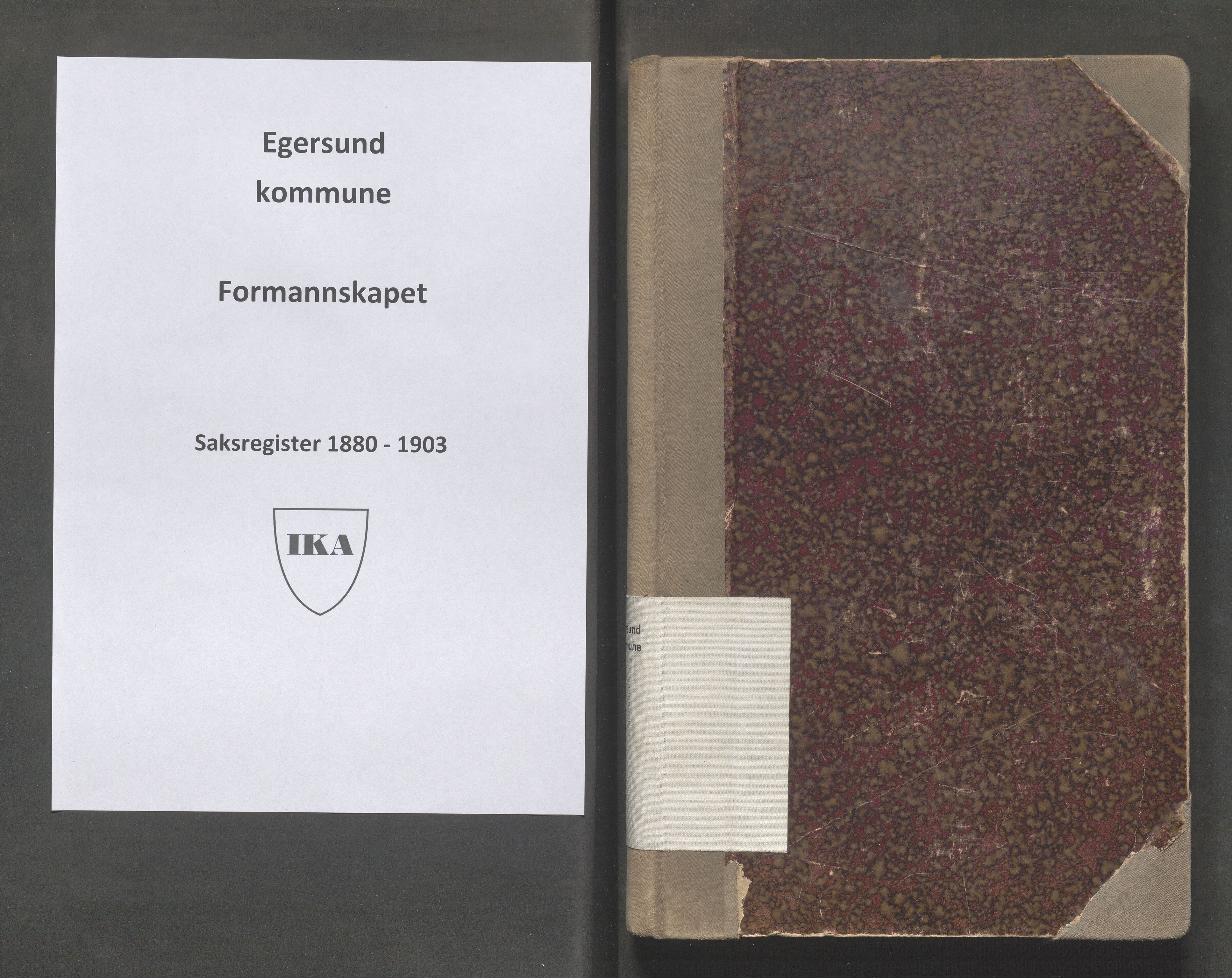 Egersund kommune (Ladested) - Formannskapet, IKAR/K-100502/C/Cb/L0001: Saksregister, 1880-1903