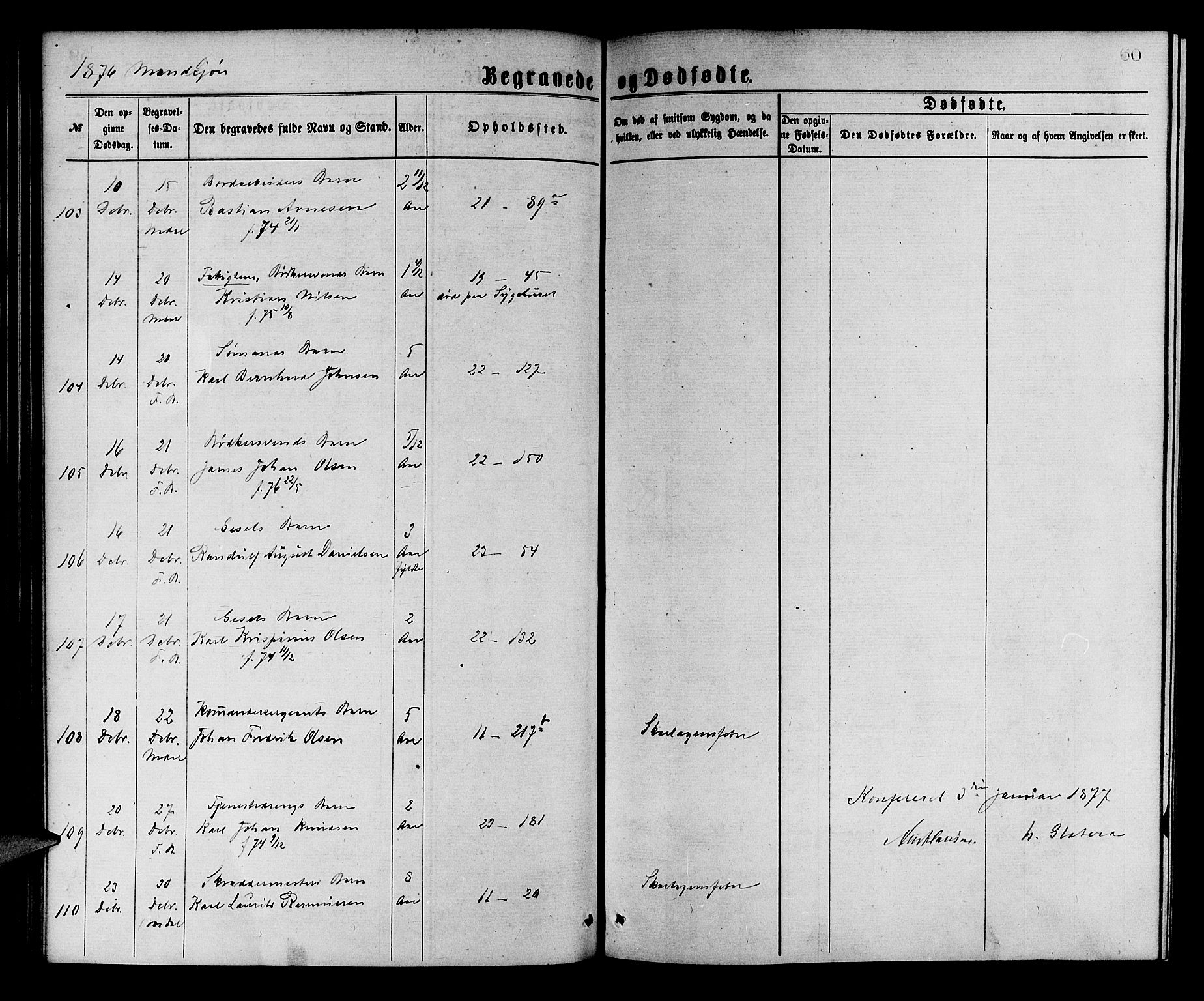 Korskirken sokneprestembete, AV/SAB-A-76101/H/Hab: Parish register (copy) no. E 3, 1871-1883, p. 60