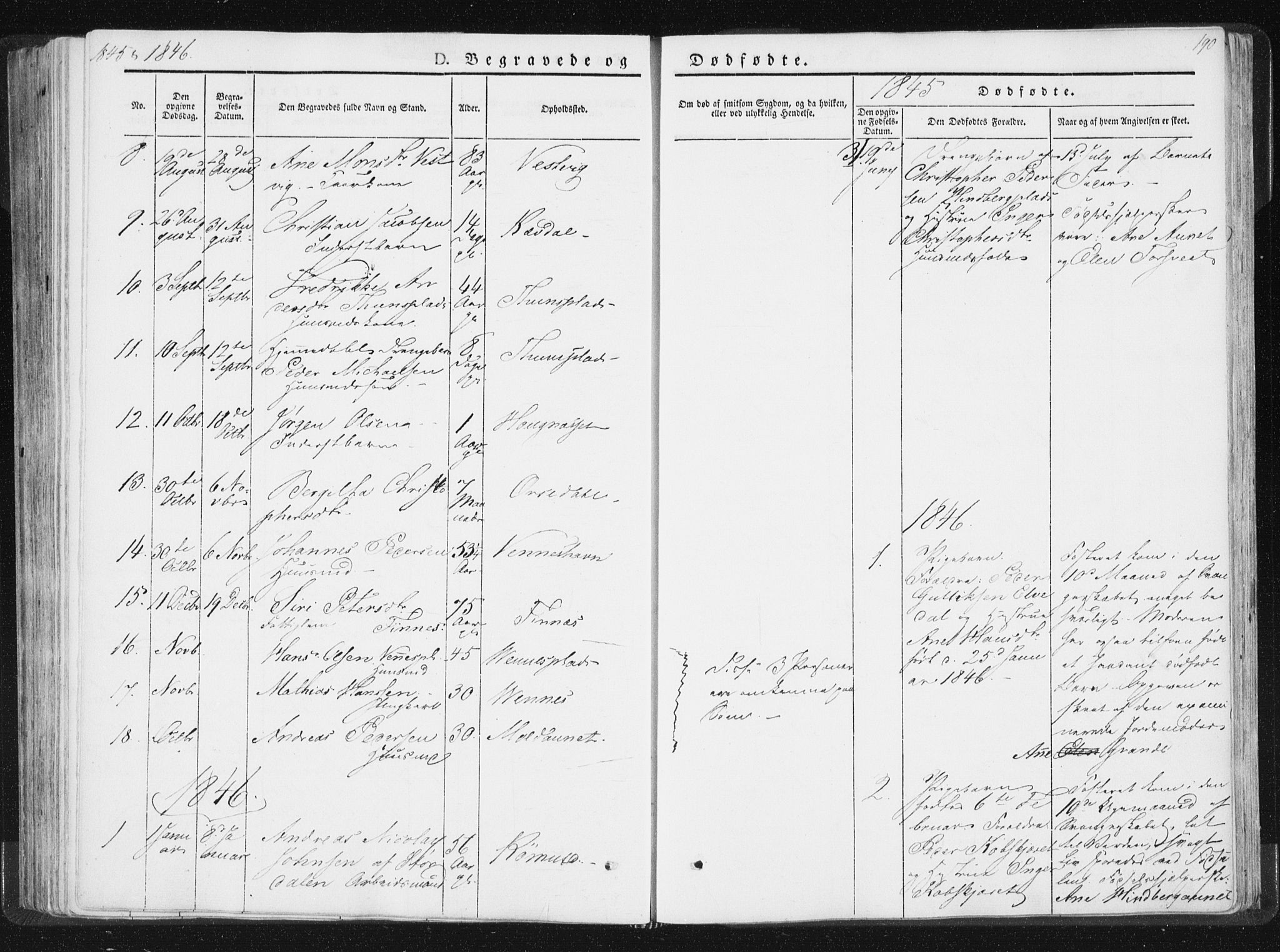 Ministerialprotokoller, klokkerbøker og fødselsregistre - Nord-Trøndelag, SAT/A-1458/744/L0418: Parish register (official) no. 744A02, 1843-1866, p. 190