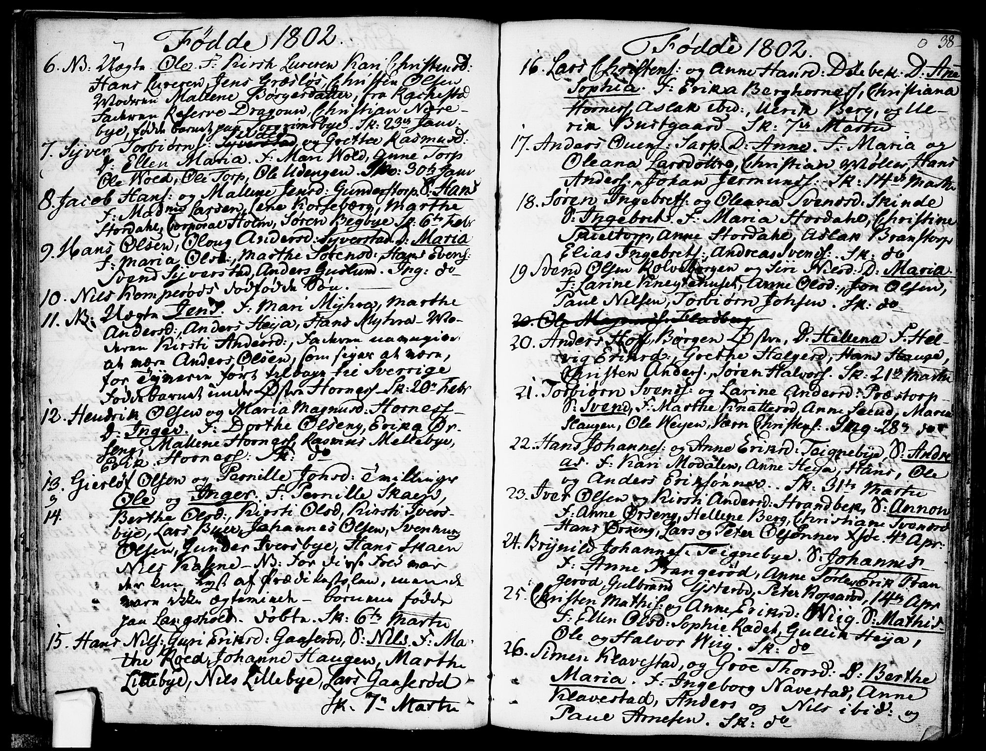 Skjeberg prestekontor Kirkebøker, SAO/A-10923/F/Fa/L0003: Parish register (official) no. I 3, 1792-1814, p. 38