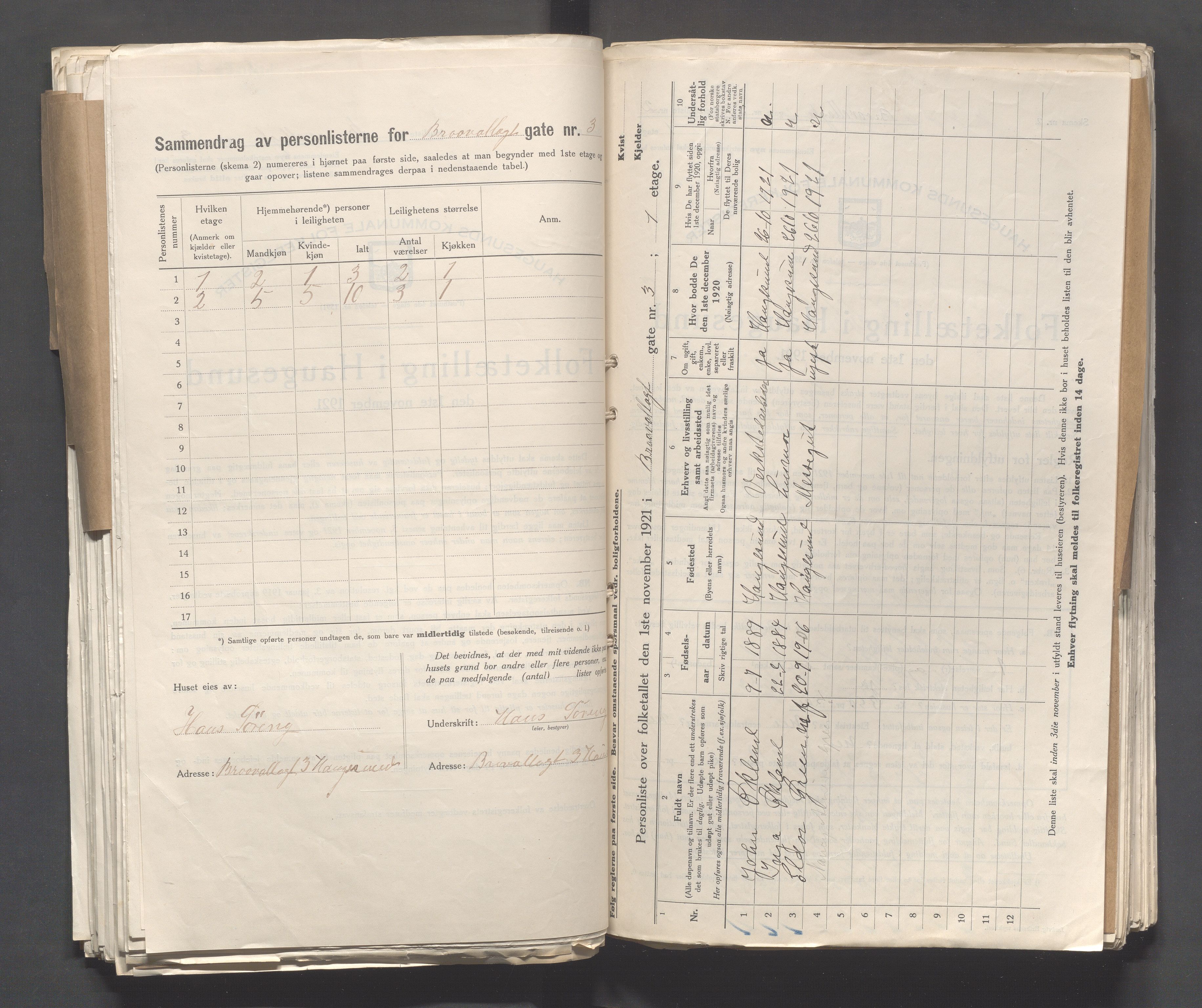 IKAR, Local census 1.11.1921 for Haugesund, 1921, p. 213