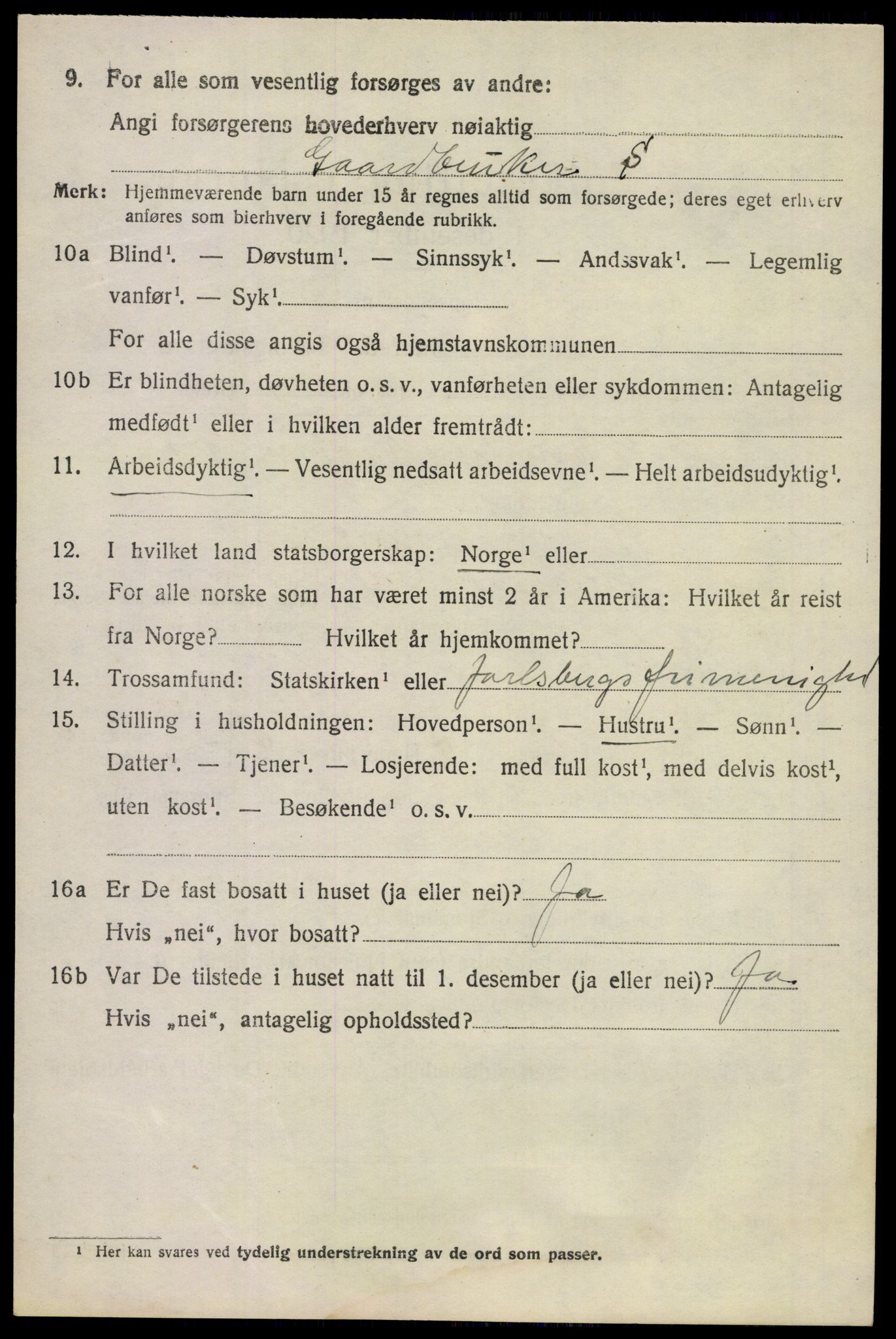 SAKO, 1920 census for Våle, 1920, p. 5523