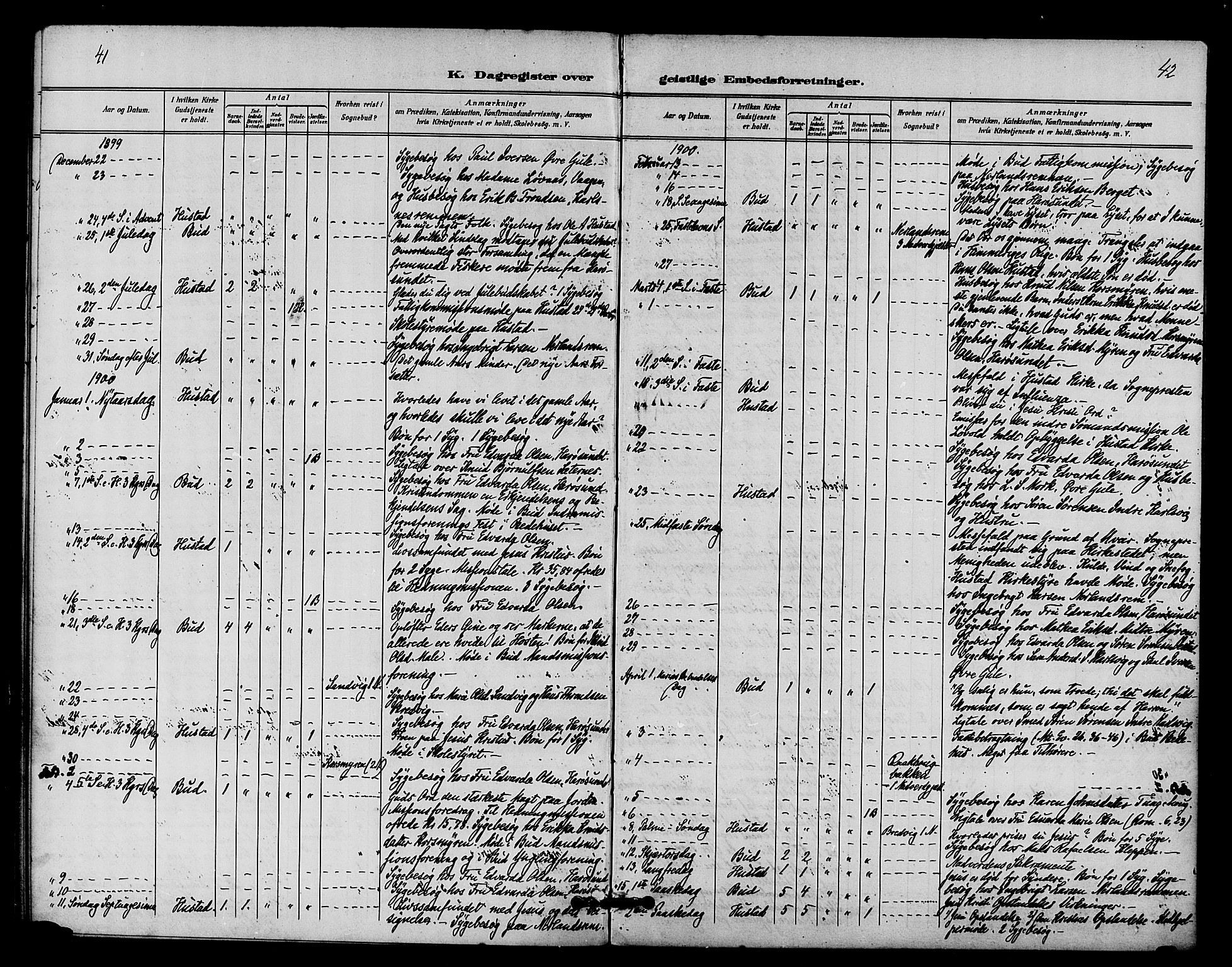 Ministerialprotokoller, klokkerbøker og fødselsregistre - Møre og Romsdal, AV/SAT-A-1454/566/L0770: Parish register (official) no. 566A09, 1893-1903, p. 41-42