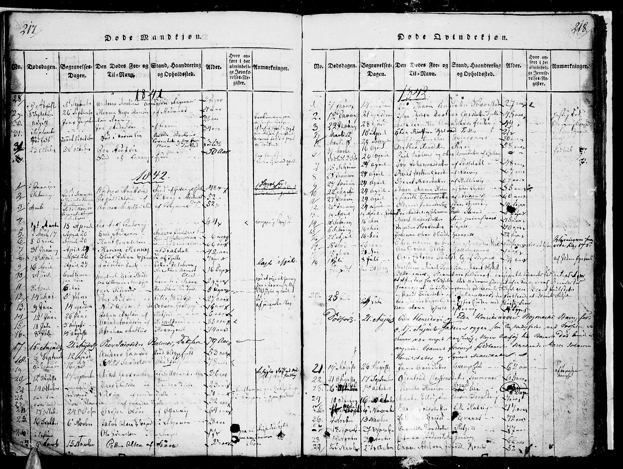 Ministerialprotokoller, klokkerbøker og fødselsregistre - Nordland, AV/SAT-A-1459/863/L0894: Parish register (official) no. 863A06, 1821-1851, p. 217-218