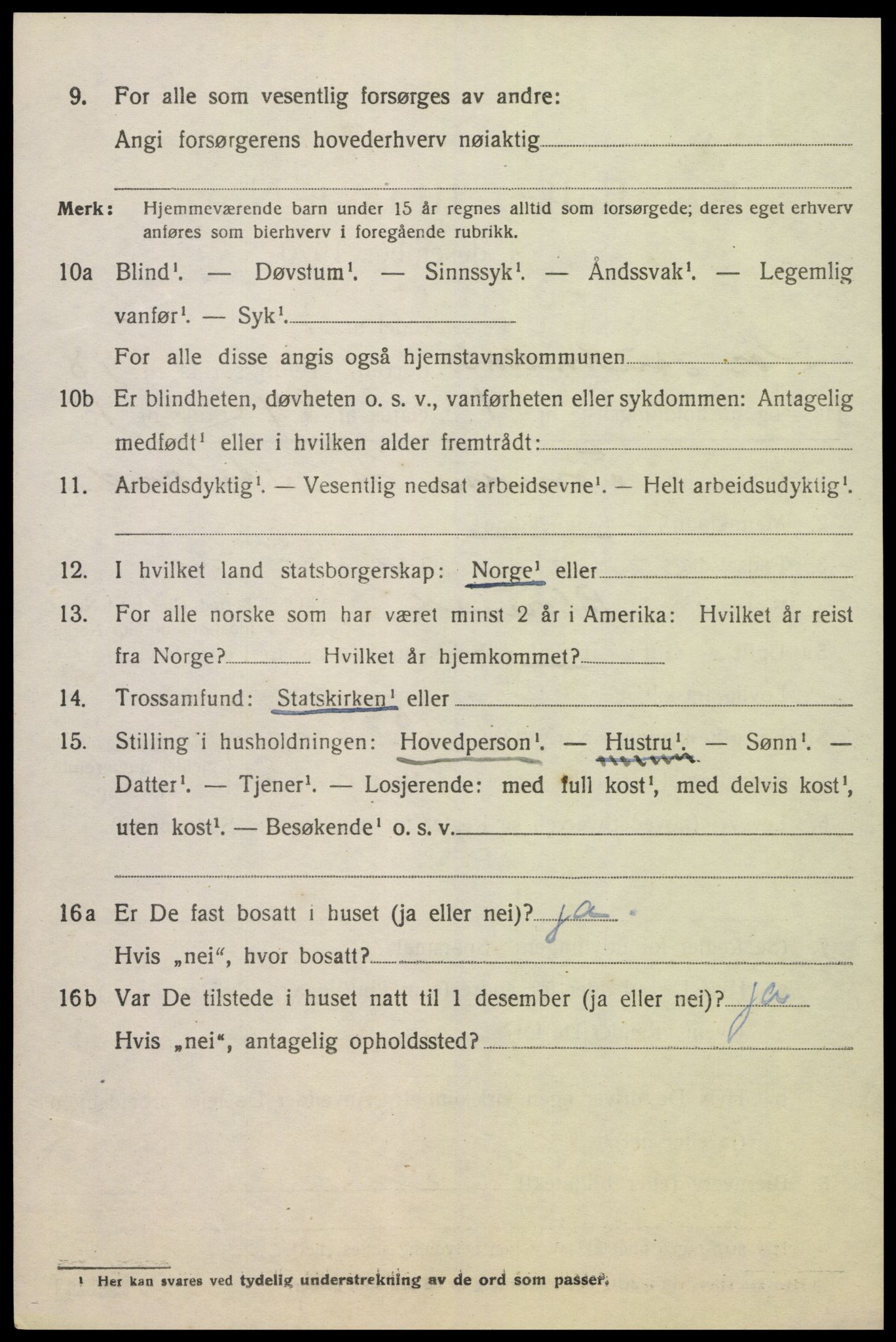 SAK, 1920 census for Sør-Audnedal, 1920, p. 6520