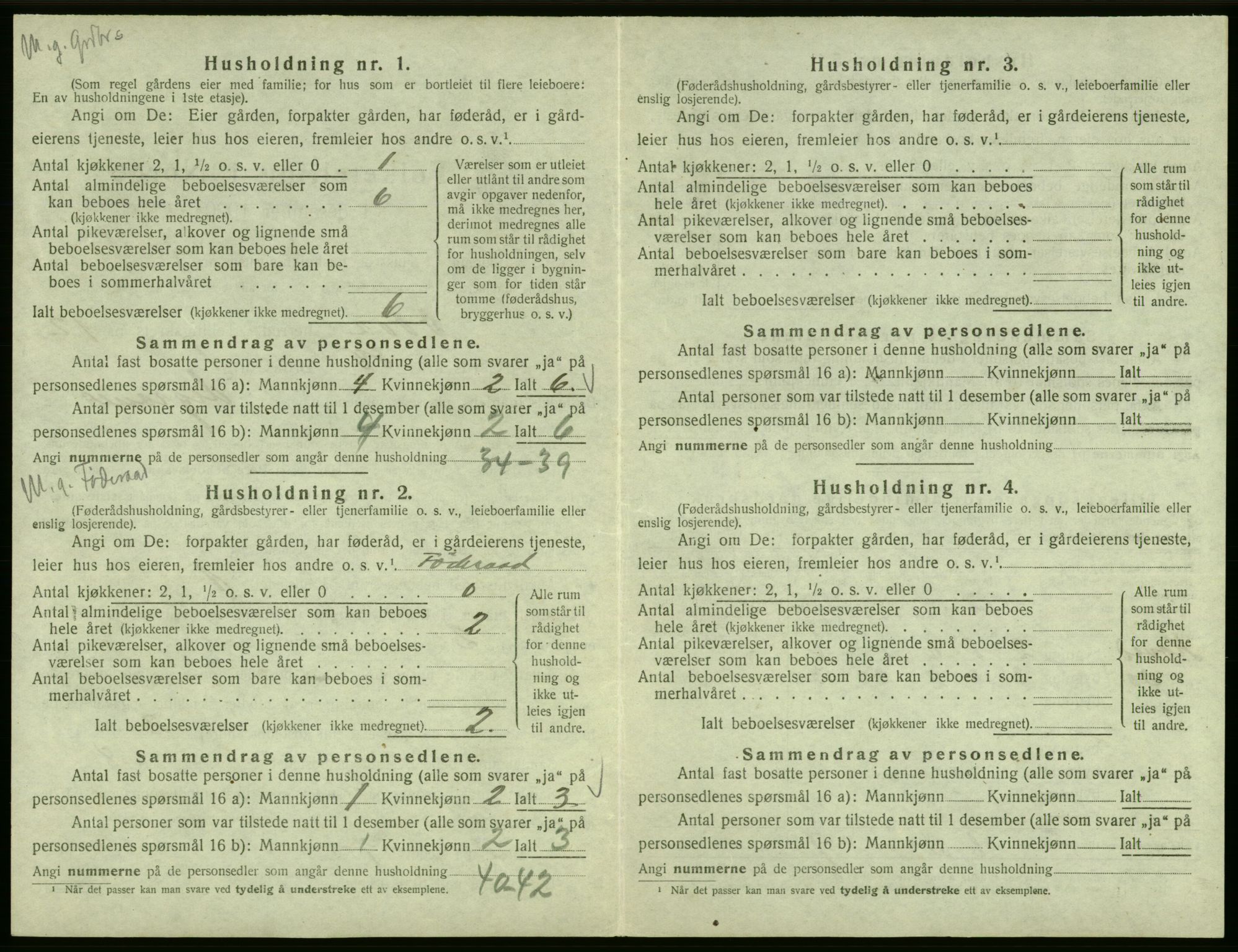 SAB, 1920 census for Odda, 1920, p. 1115