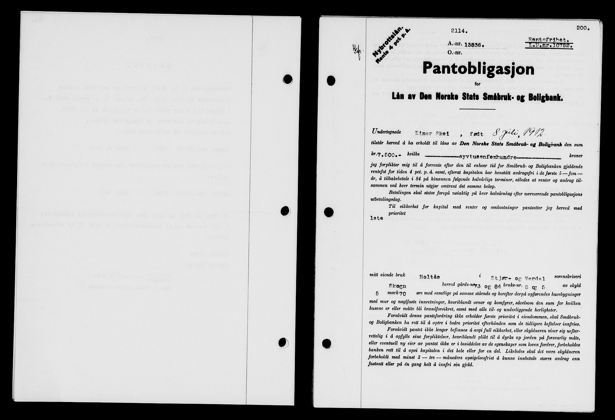 Stjør- og Verdal sorenskriveri, SAT/A-4167/1/2/2C/L0078: Mortgage book no. 46, 1936-1937, Diary no: : 2114/1936