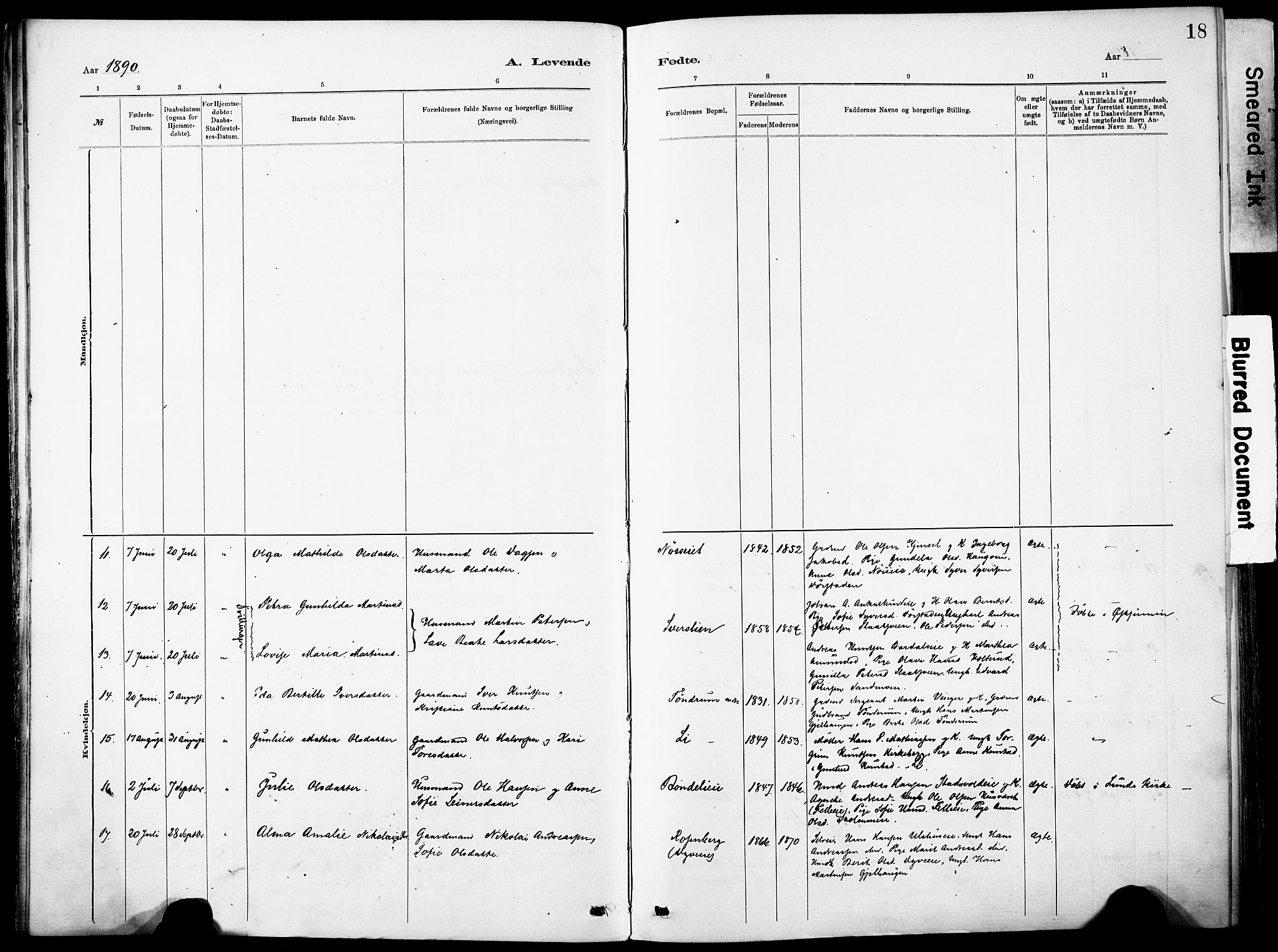 Nordre Land prestekontor, AV/SAH-PREST-124/H/Ha/Haa/L0005: Parish register (official) no. 5, 1882-1903, p. 18