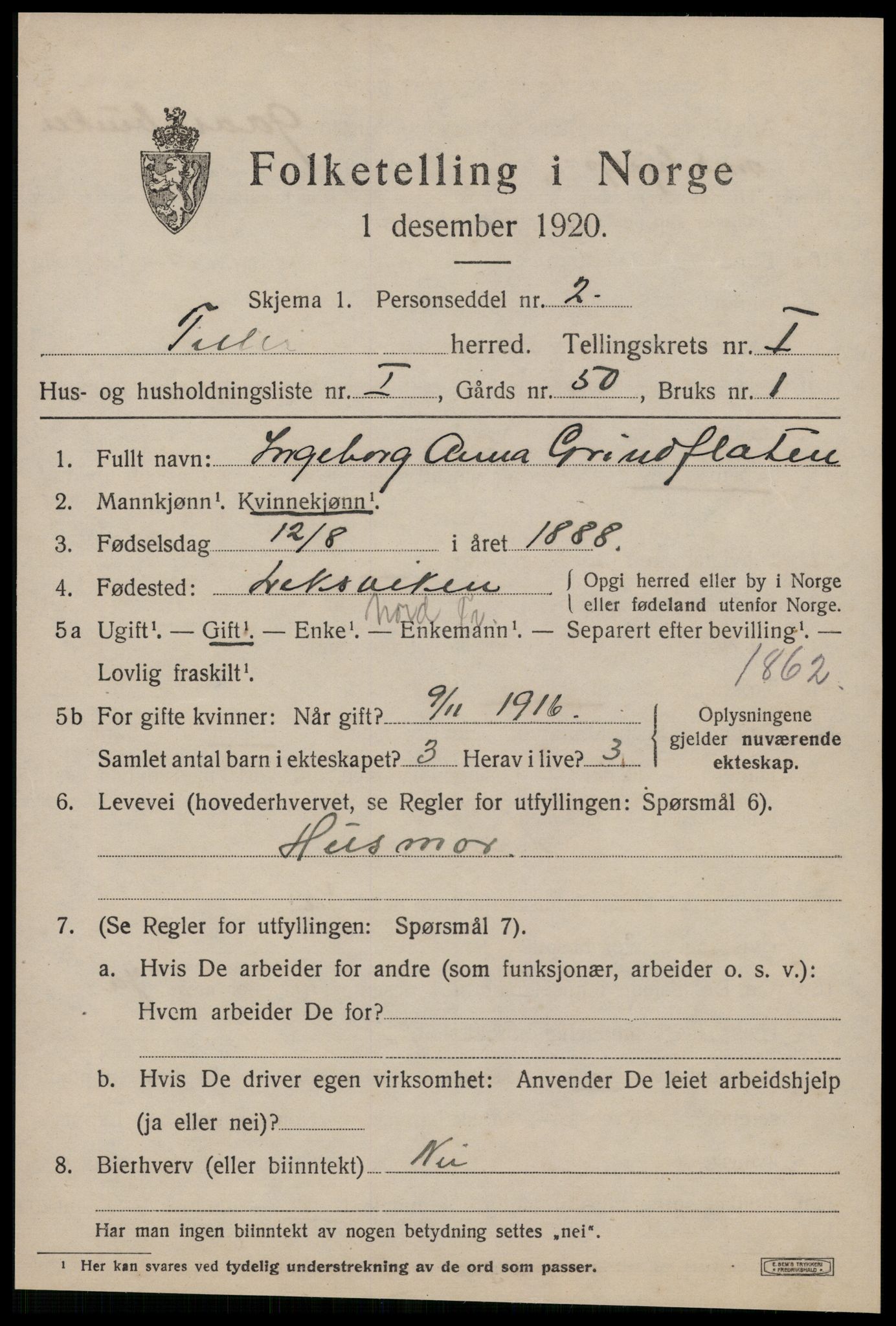 SAT, 1920 census for Tiller, 1920, p. 371