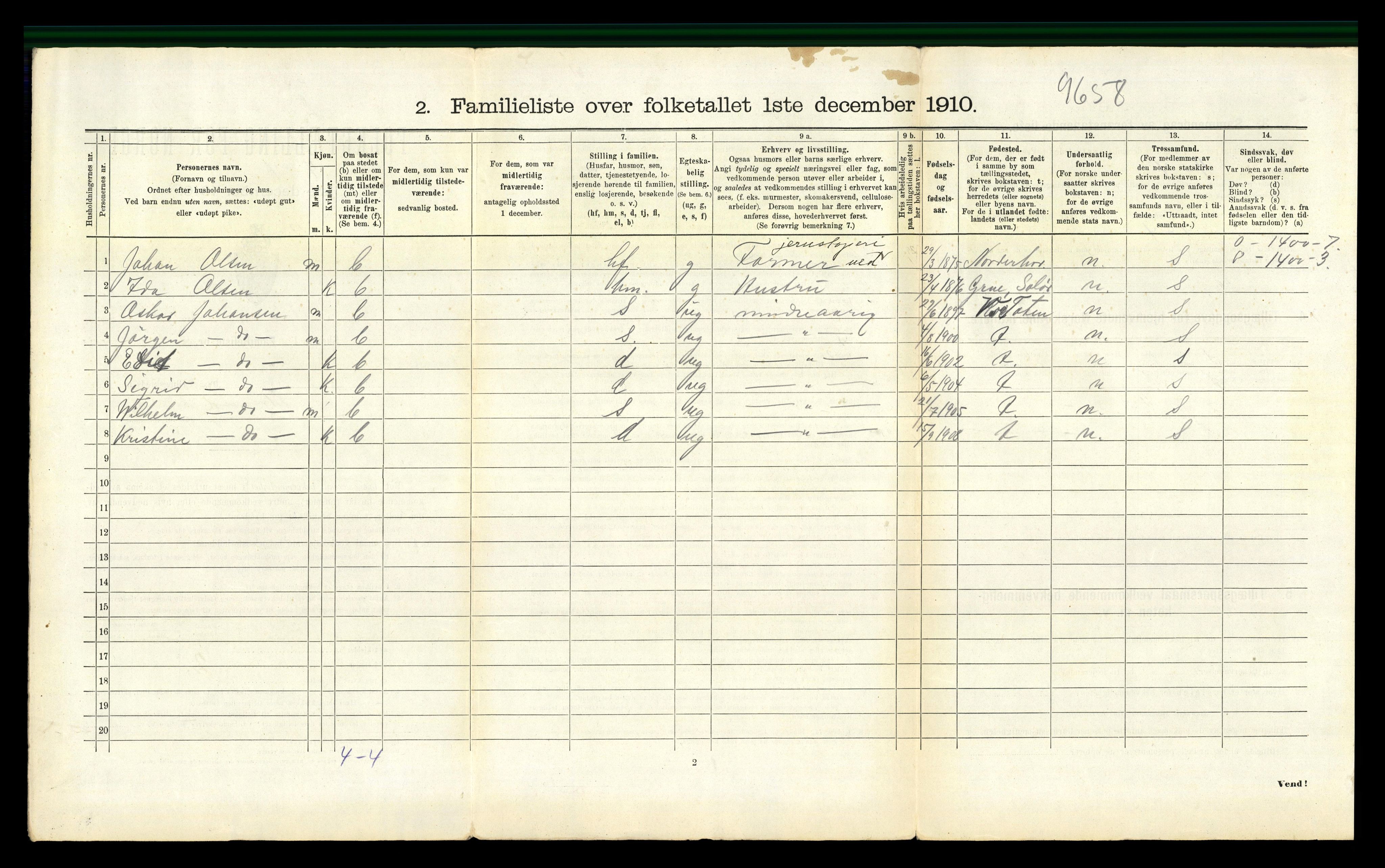 RA, 1910 census for Gjøvik, 1910, p. 1837