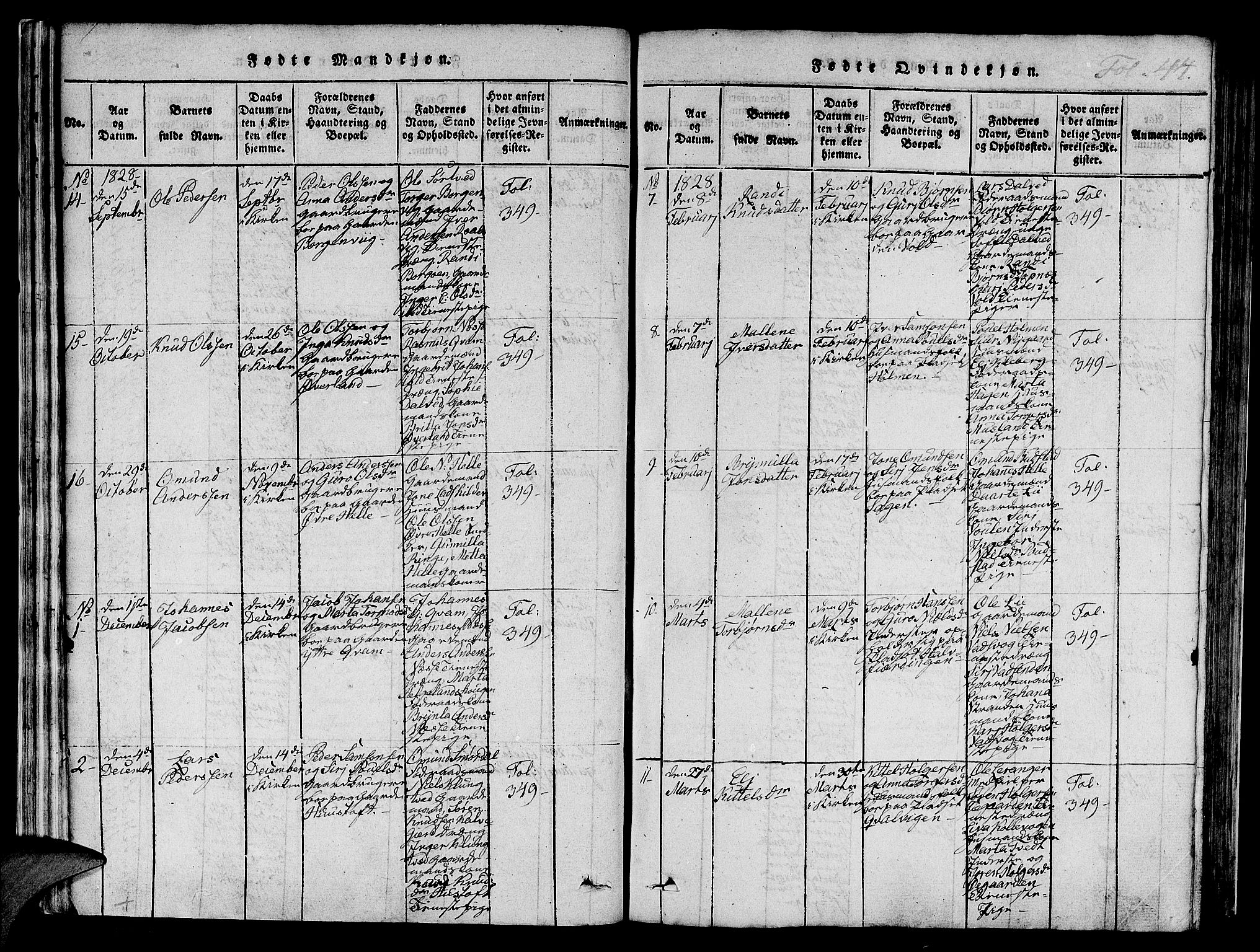 Nedstrand sokneprestkontor, AV/SAST-A-101841/01/IV: Parish register (official) no. A 6, 1816-1838, p. 44