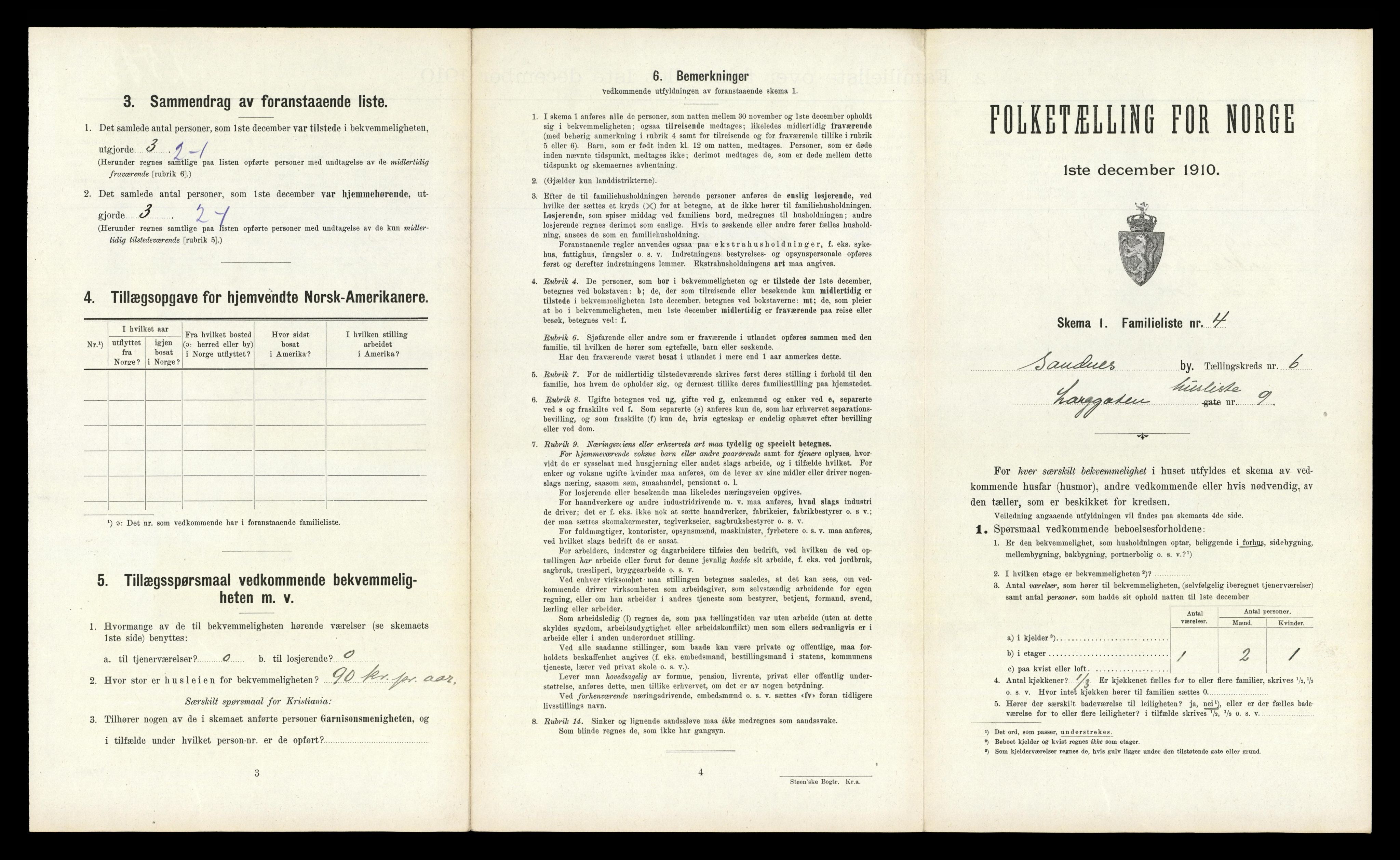 RA, 1910 census for Sandnes, 1910, p. 710