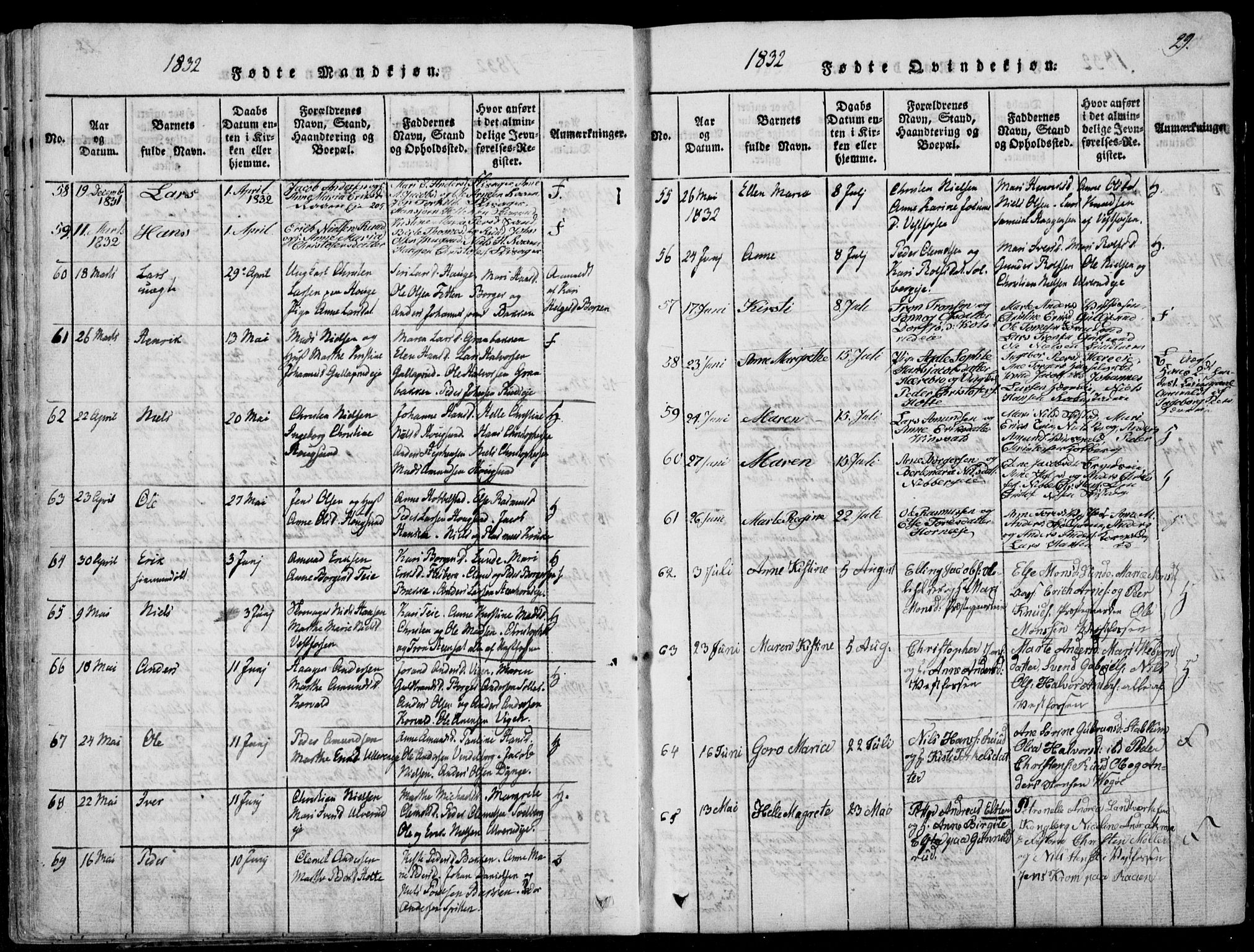 Eiker kirkebøker, AV/SAKO-A-4/F/Fa/L0012: Parish register (official) no. I 12, 1827-1832, p. 29