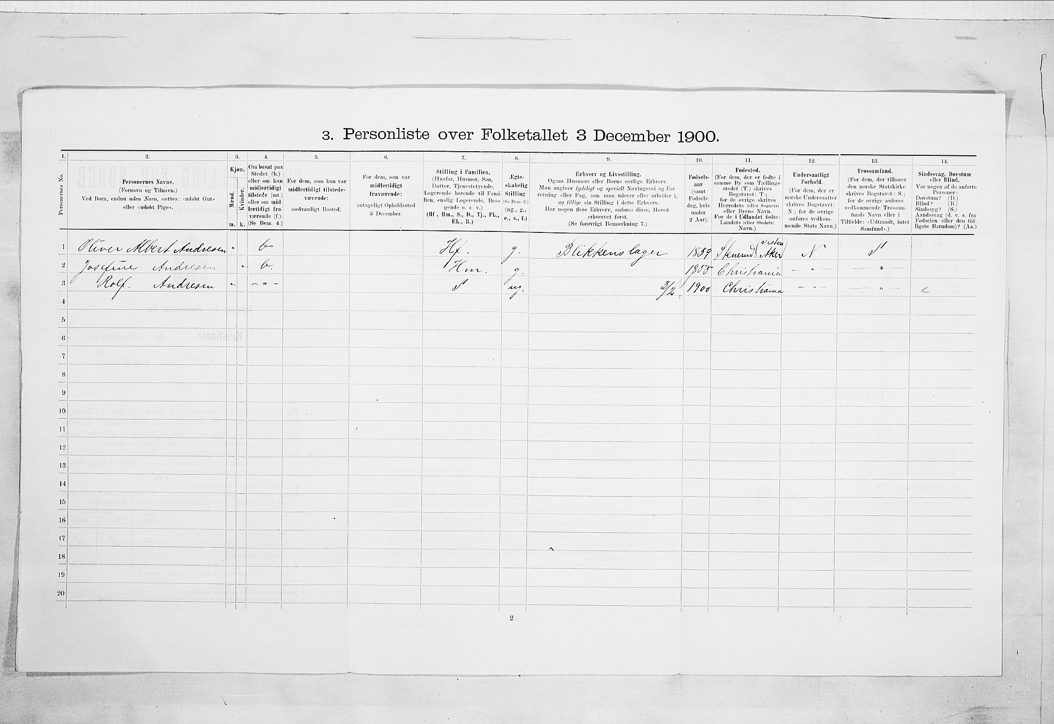 SAO, 1900 census for Kristiania, 1900, p. 112075