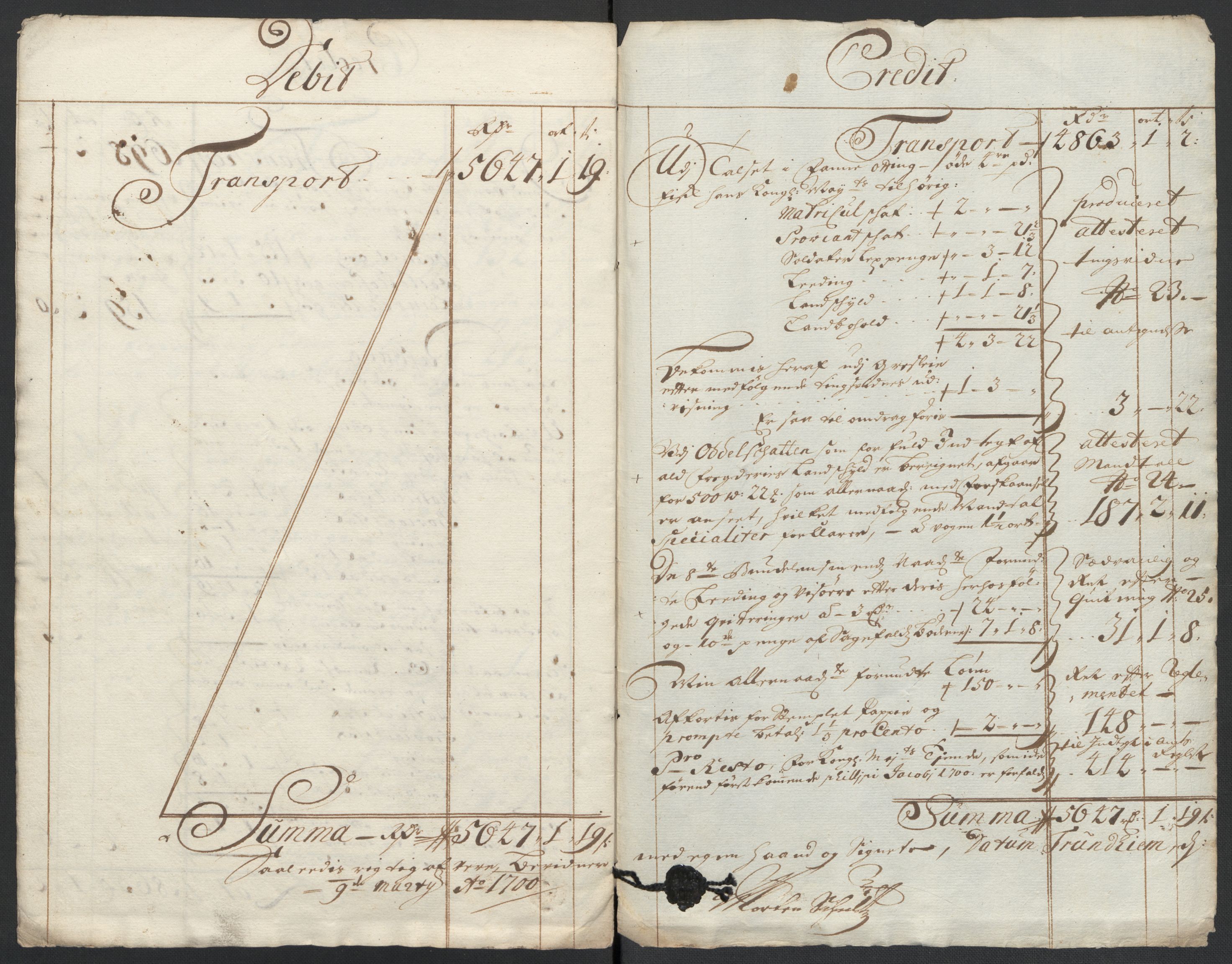 Rentekammeret inntil 1814, Reviderte regnskaper, Fogderegnskap, AV/RA-EA-4092/R55/L3654: Fogderegnskap Romsdal, 1699-1700, p. 9