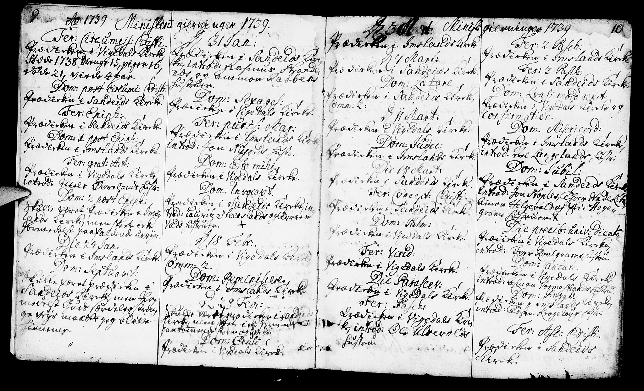 Vikedal sokneprestkontor, AV/SAST-A-101840/01/IV: Parish register (official) no. A 1, 1737-1778, p. 9-10