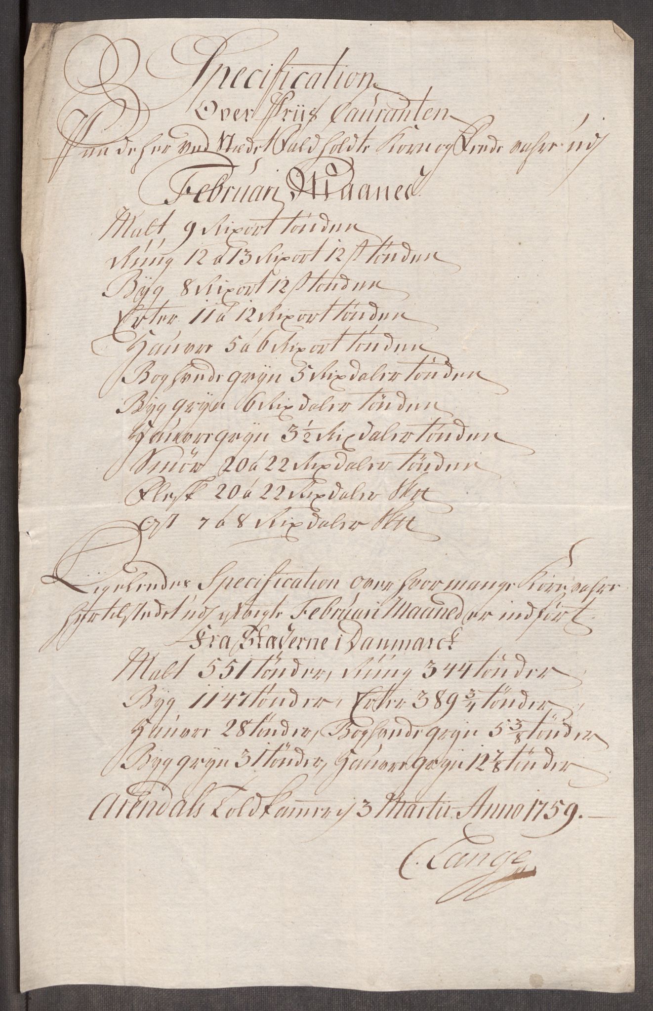 Rentekammeret inntil 1814, Realistisk ordnet avdeling, AV/RA-EA-4070/Oe/L0006: [Ø1]: Priskuranter, 1758-1760, p. 588