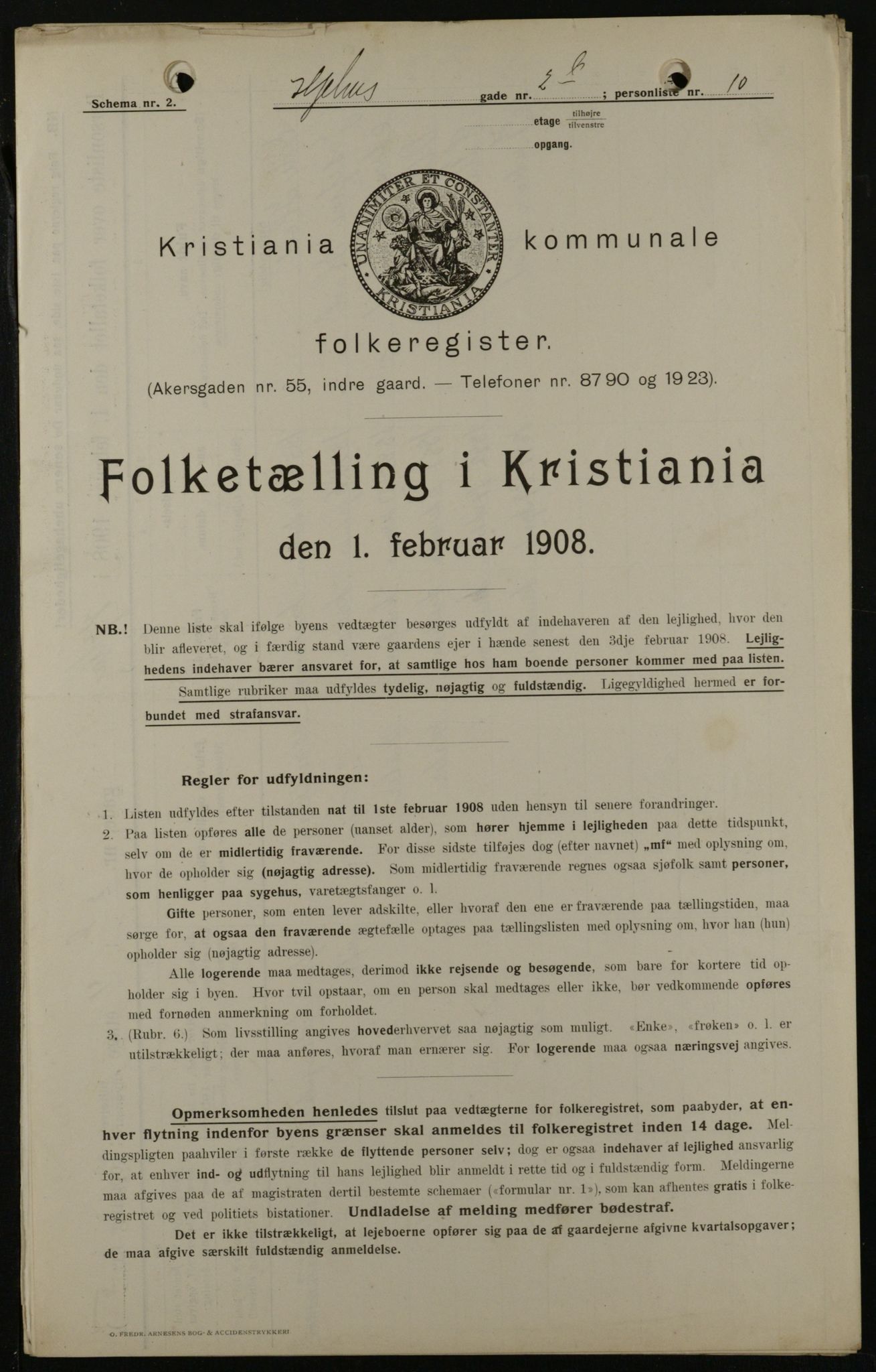 OBA, Municipal Census 1908 for Kristiania, 1908, p. 36121