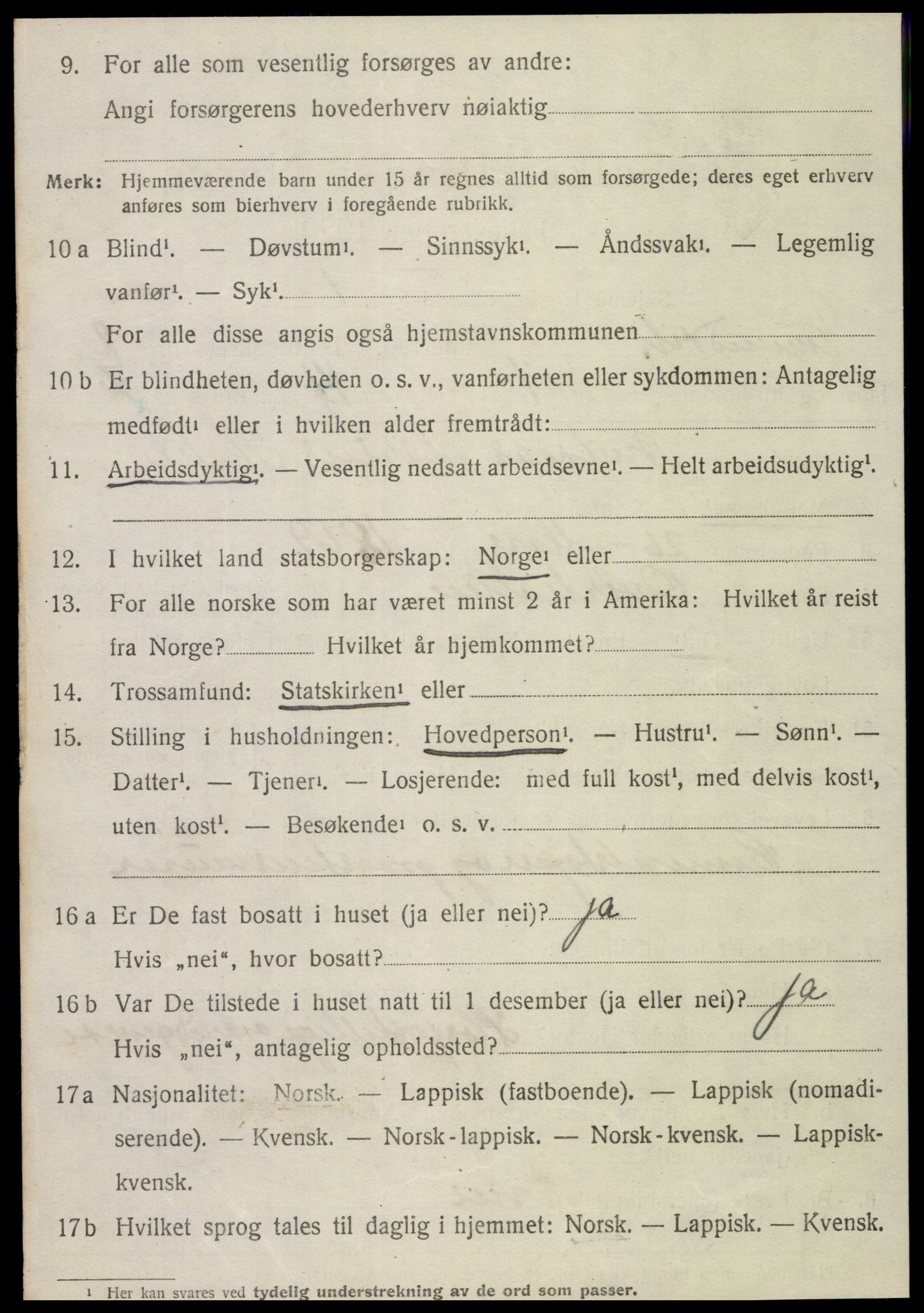 SAT, 1920 census for Vemundvik, 1920, p. 2460