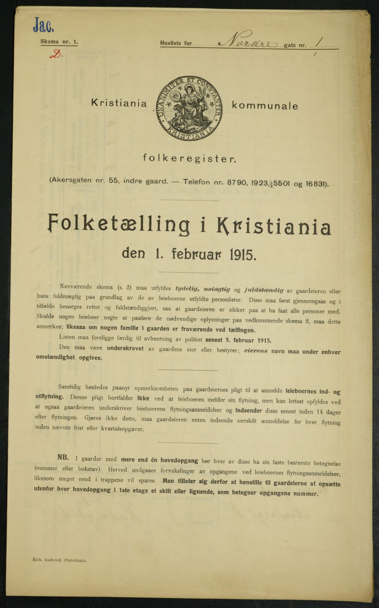 OBA, Municipal Census 1915 for Kristiania, 1915, p. 72431