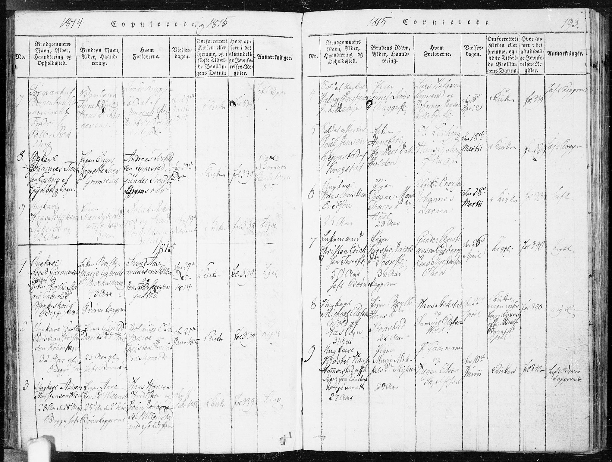 Hobøl prestekontor Kirkebøker, SAO/A-2002/F/Fa/L0002: Parish register (official) no. I 2, 1814-1841, p. 193