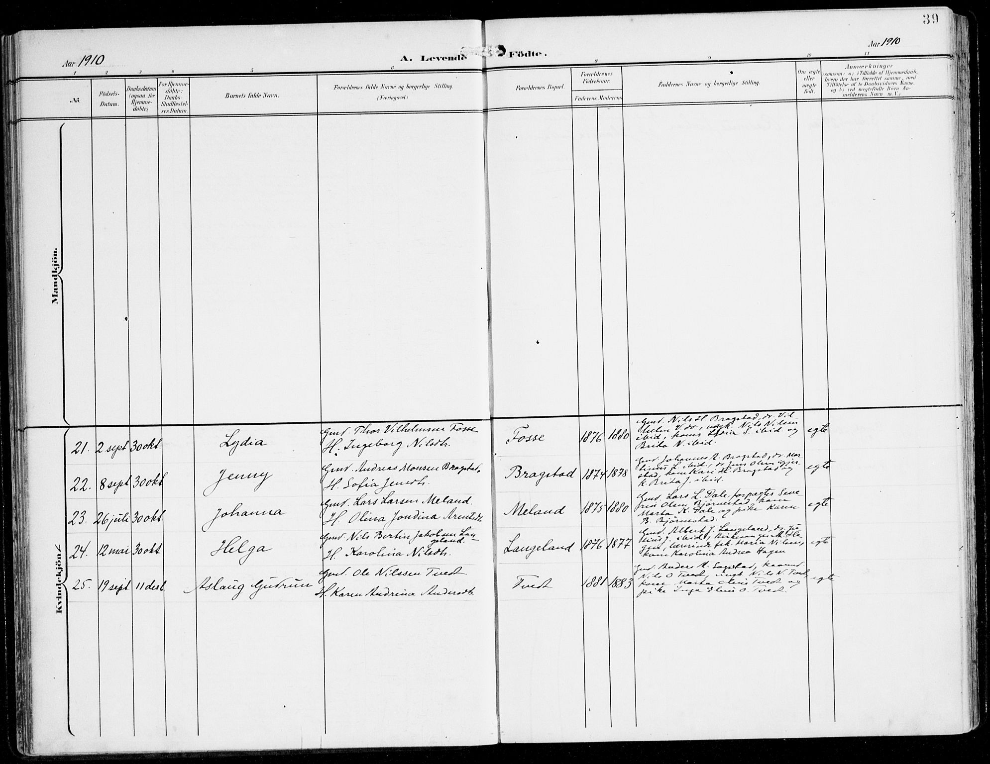 Alversund Sokneprestembete, AV/SAB-A-73901/H/Ha/Haa/Haac/L0002: Parish register (official) no. C 2, 1901-1921, p. 39