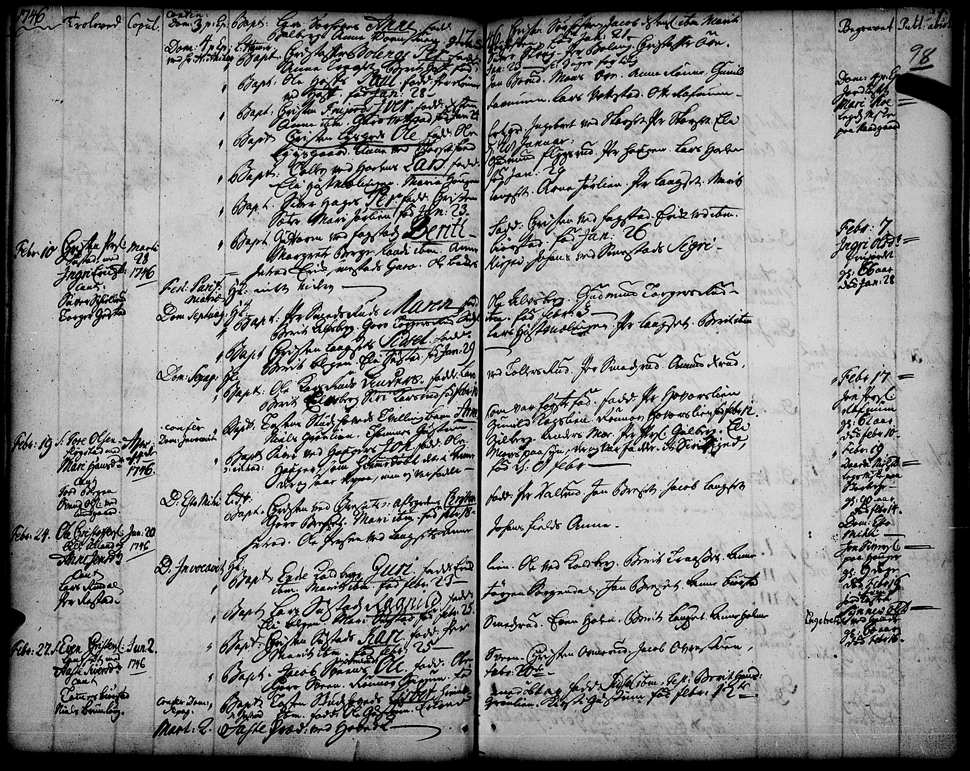 Fåberg prestekontor, SAH/PREST-086/H/Ha/Haa/L0001: Parish register (official) no. 1, 1727-1775, p. 98