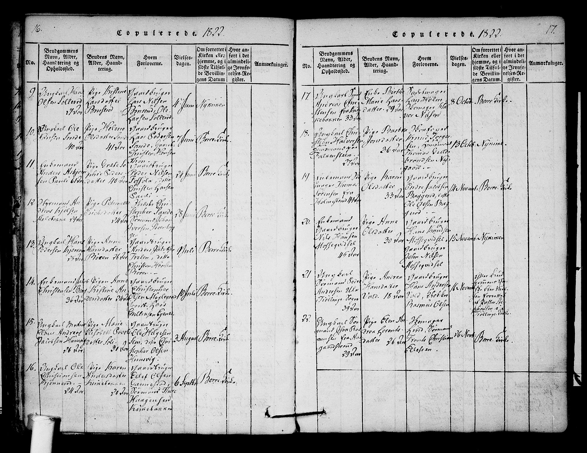 Borre kirkebøker, SAKO/A-338/F/Fa/L0004: Parish register (official) no. I 4, 1815-1845, p. 16-17