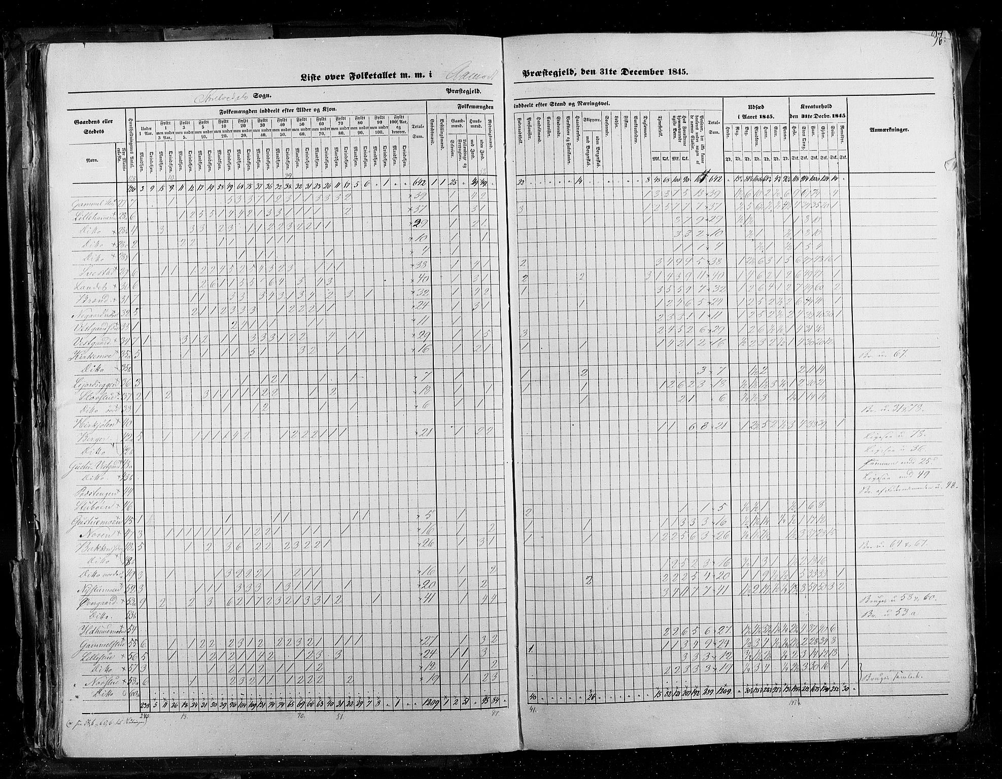 RA, Census 1845, vol. 3: Hedemarken amt og Kristians amt, 1845, p. 96