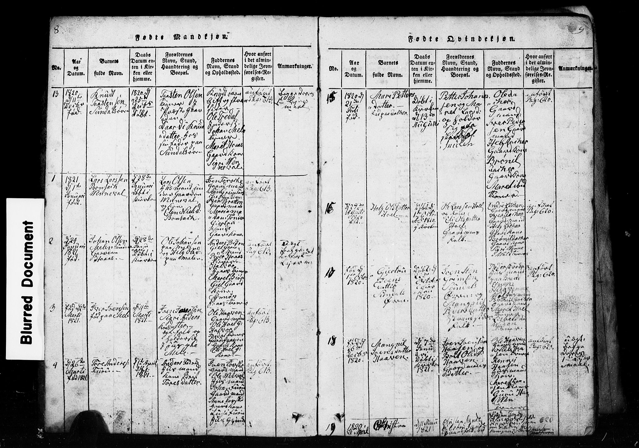 Ministerialprotokoller, klokkerbøker og fødselsregistre - Møre og Romsdal, AV/SAT-A-1454/590/L1016: Parish register (copy) no. 590C01, 1819-1838, p. 8-9