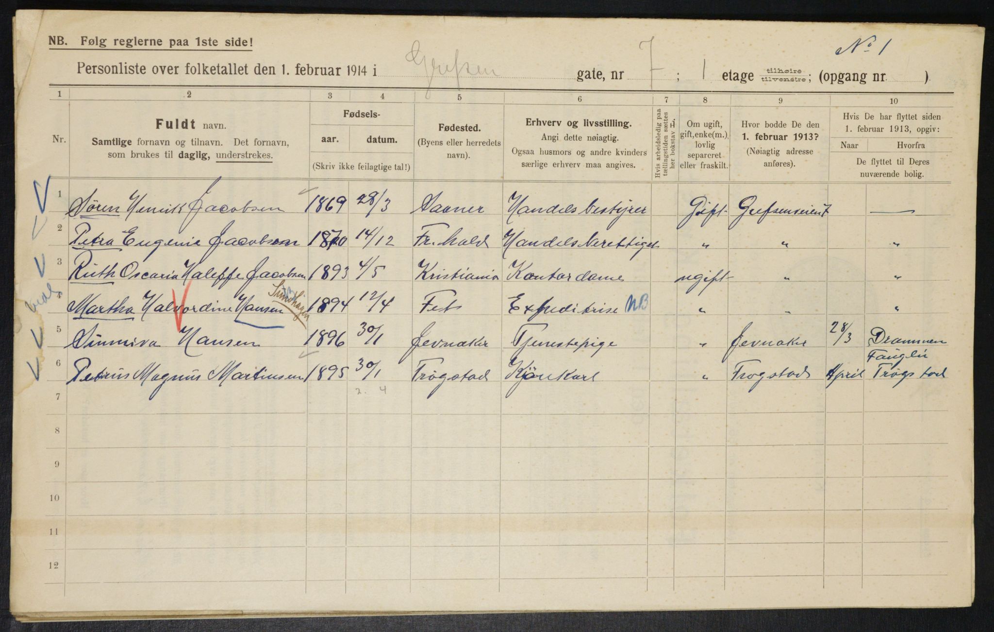 OBA, Municipal Census 1914 for Kristiania, 1914, p. 29659