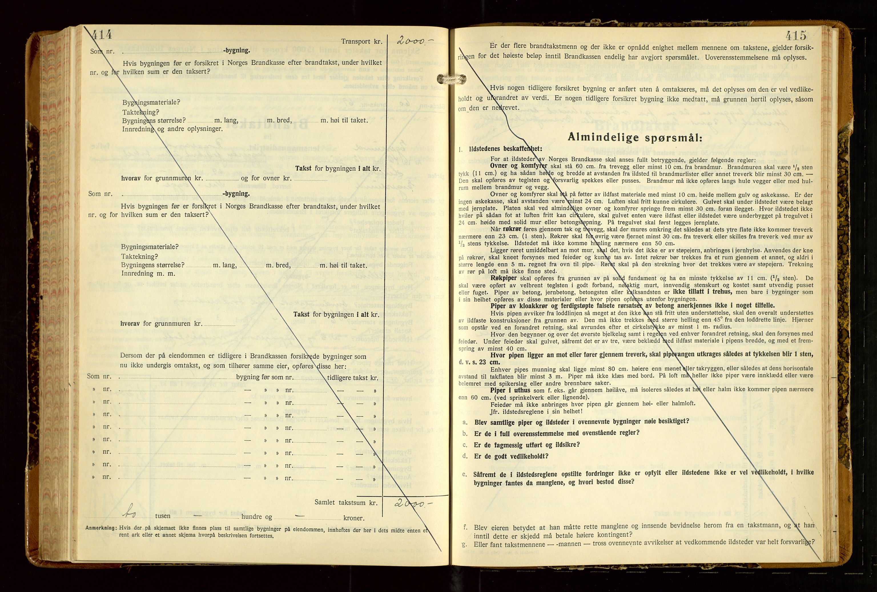 Eigersund lensmannskontor, AV/SAST-A-100171/Gob/L0007: "Brandtakstprotokoll", 1938-1955, p. 414-415