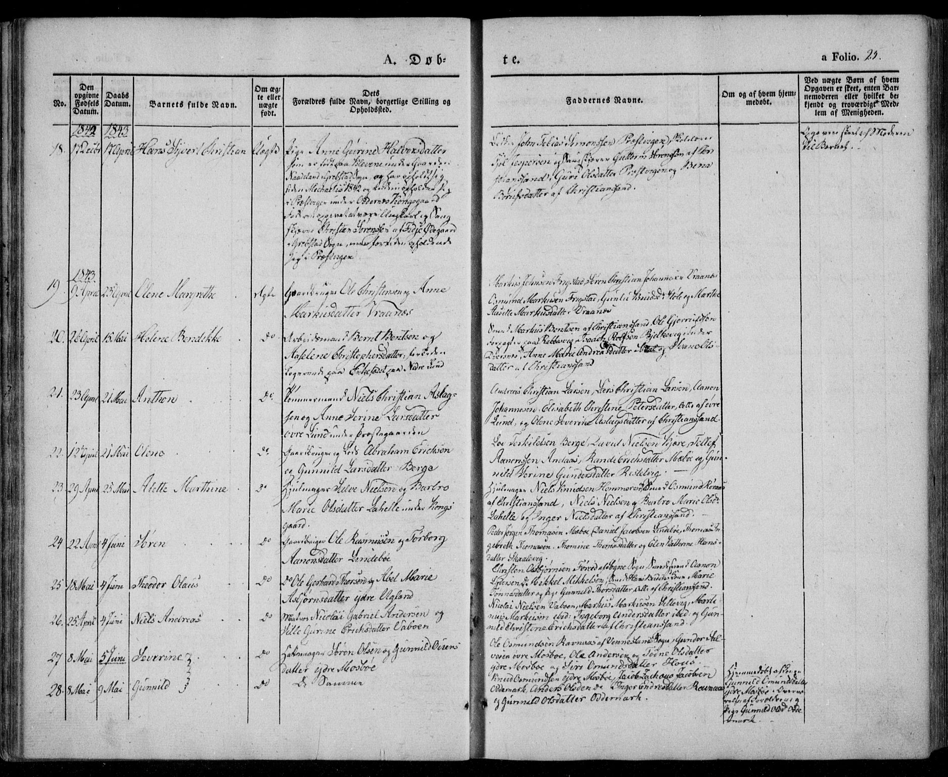 Oddernes sokneprestkontor, AV/SAK-1111-0033/F/Fa/Faa/L0006: Parish register (official) no. A 6, 1838-1851, p. 25