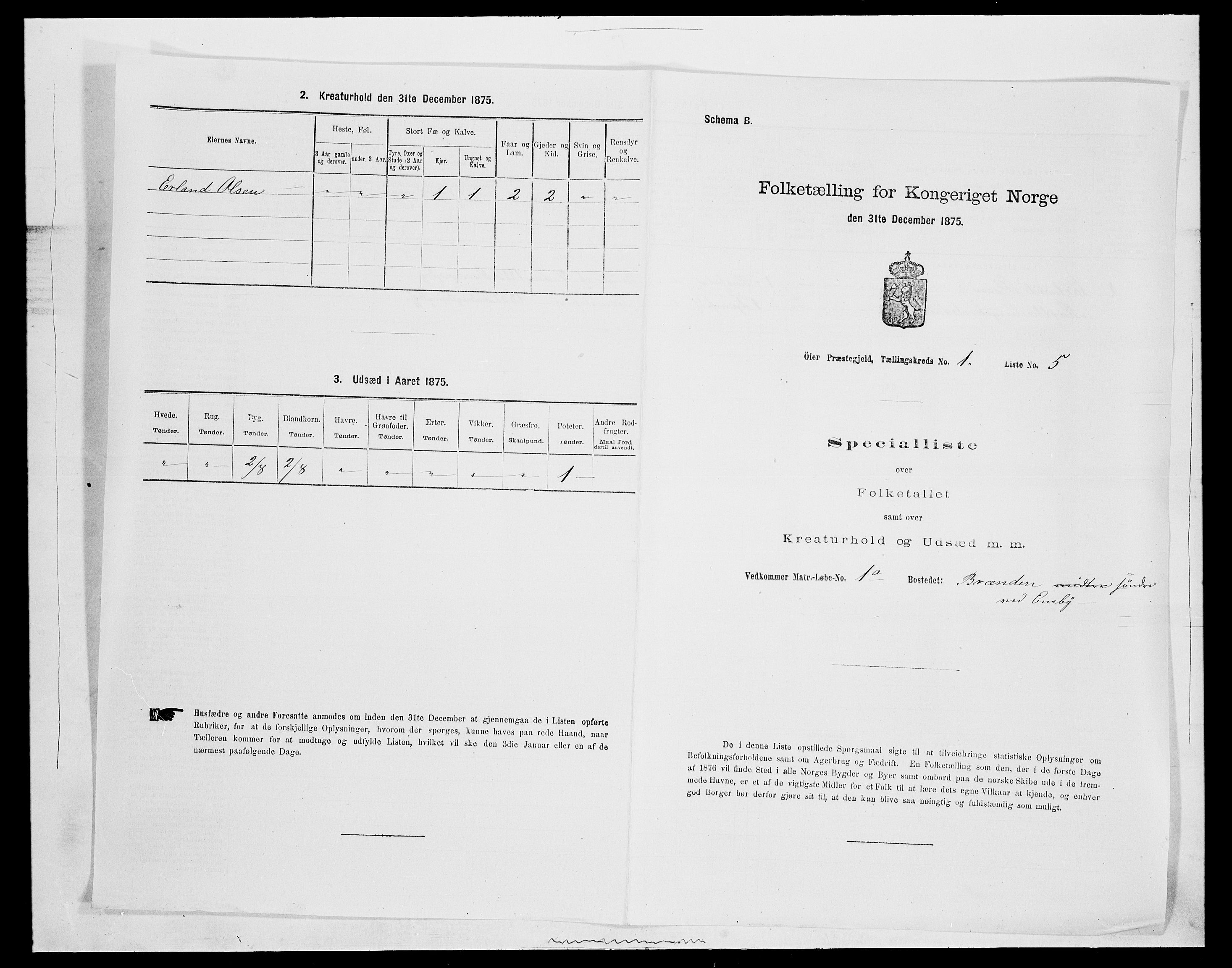 SAH, 1875 census for 0521P Øyer, 1875, p. 98