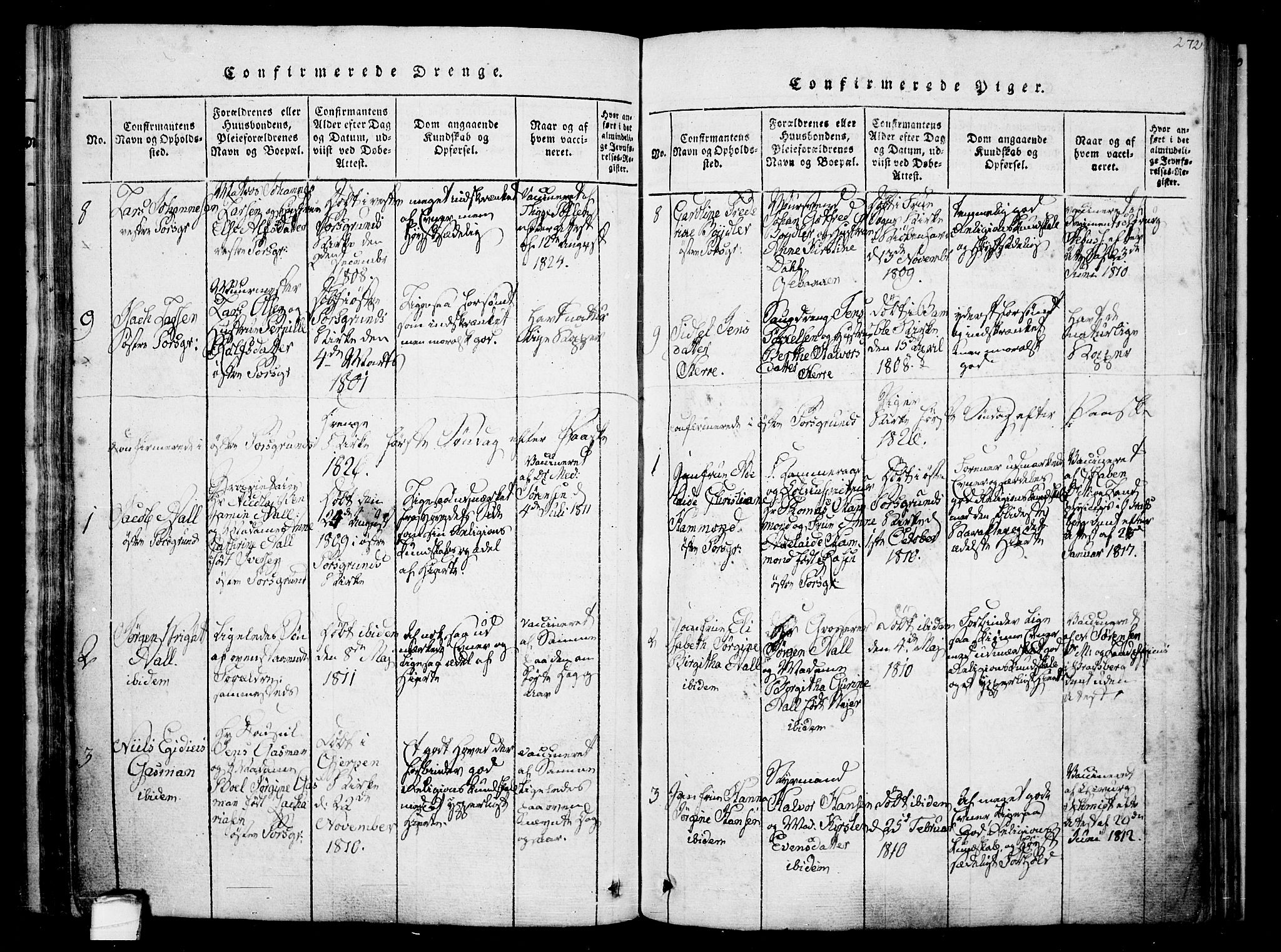 Porsgrunn kirkebøker , SAKO/A-104/F/Fa/L0004: Parish register (official) no. 4, 1814-1828, p. 272