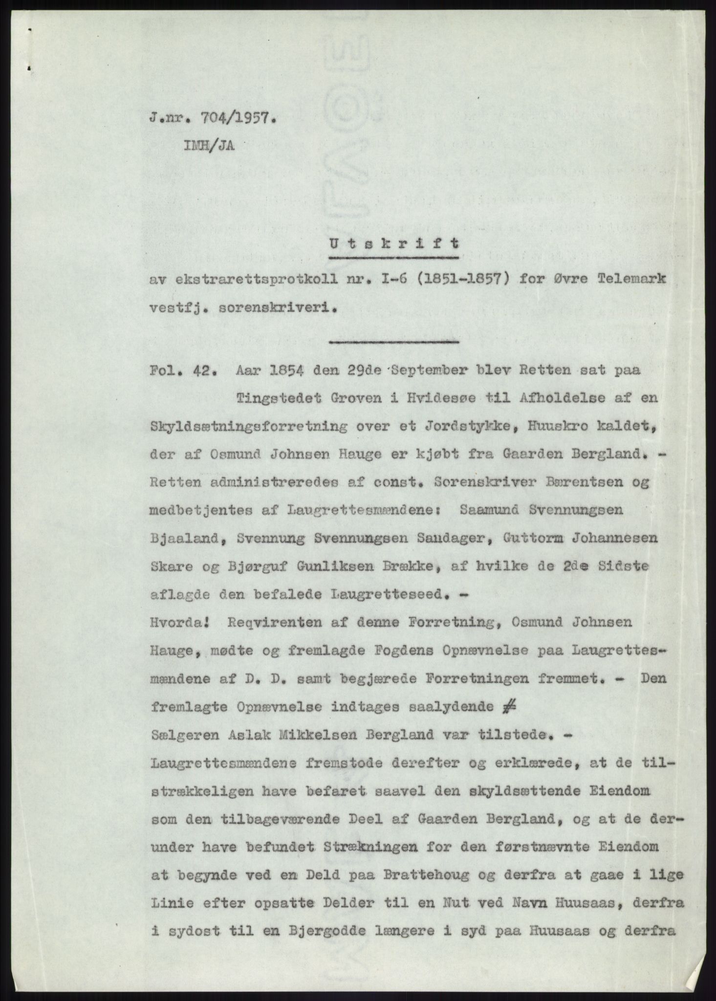 Statsarkivet i Kongsberg, AV/SAKO-A-0001/E/Ee/L0009: Avskrifter, SAO jnr. 354/1957 - 770/1957, 1957, p. 327