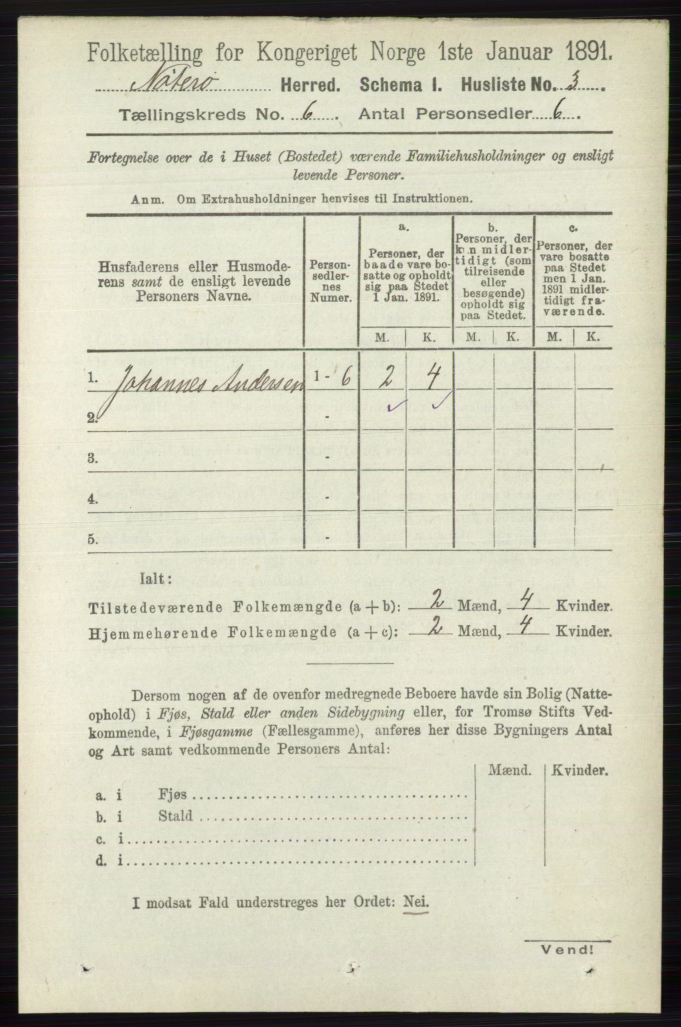 RA, 1891 census for 0722 Nøtterøy, 1891, p. 2750