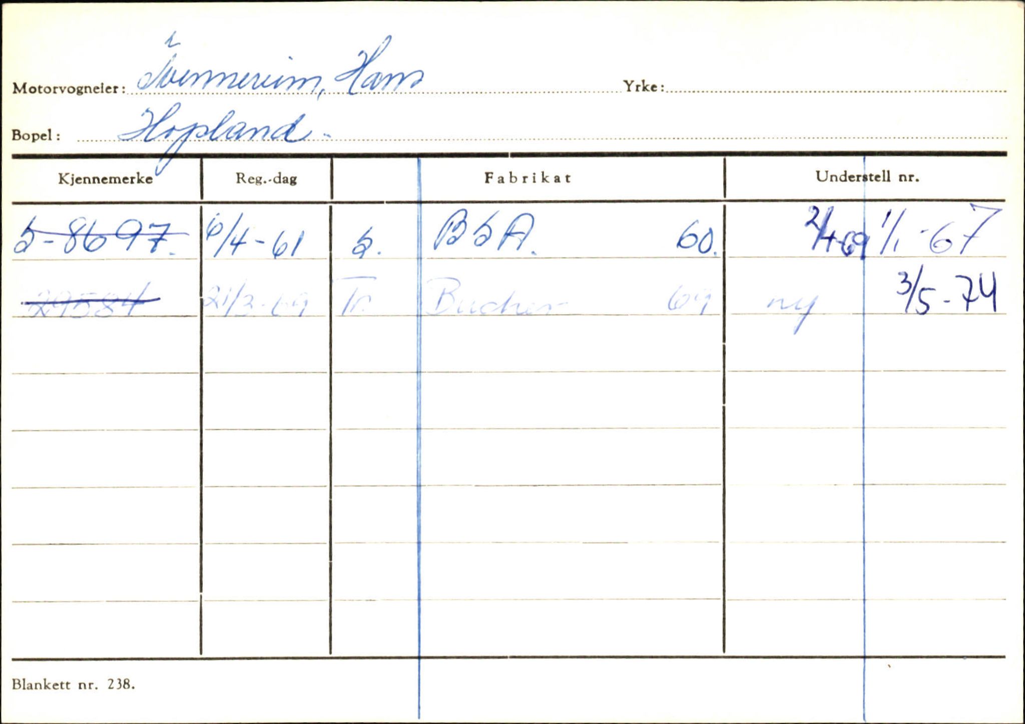 Statens vegvesen, Sogn og Fjordane vegkontor, AV/SAB-A-5301/4/F/L0131: Eigarregister Høyanger P-Å. Stryn S-Å, 1945-1975, p. 2042