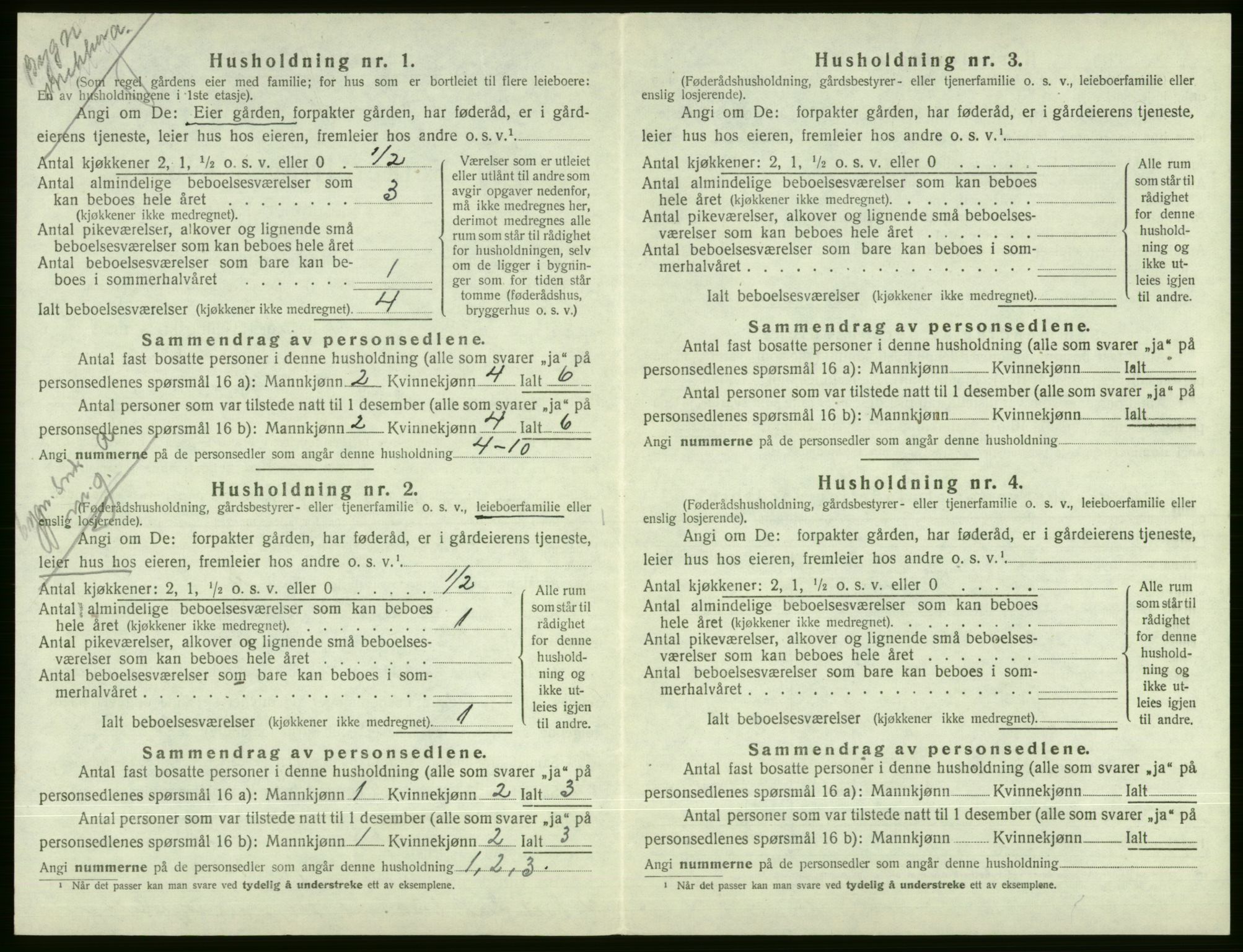 SAB, 1920 census for Voss, 1920, p. 1330