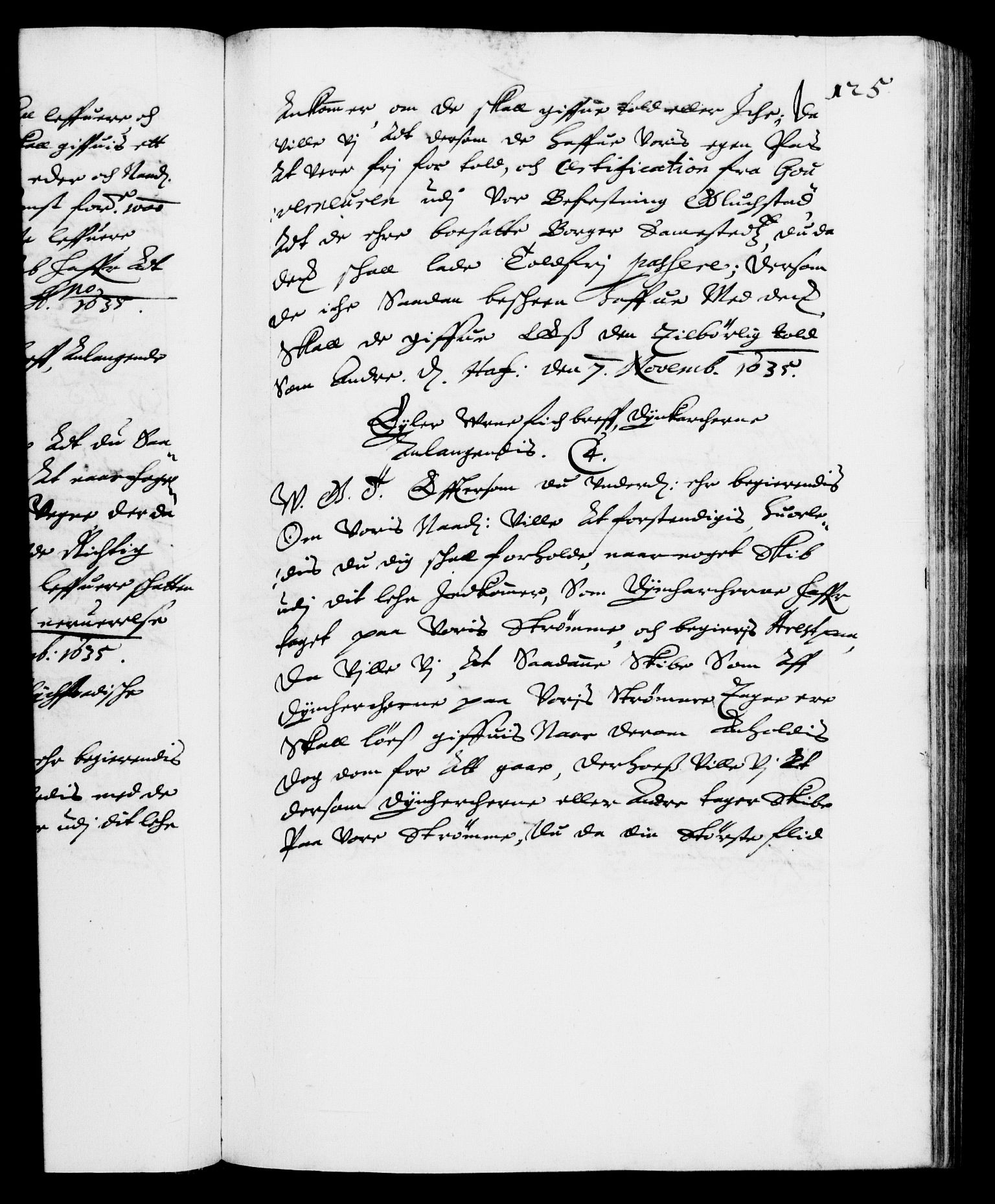 Danske Kanselli 1572-1799, AV/RA-EA-3023/F/Fc/Fca/Fcab/L0006: Norske tegnelser (mikrofilm), 1634-1639, p. 125a