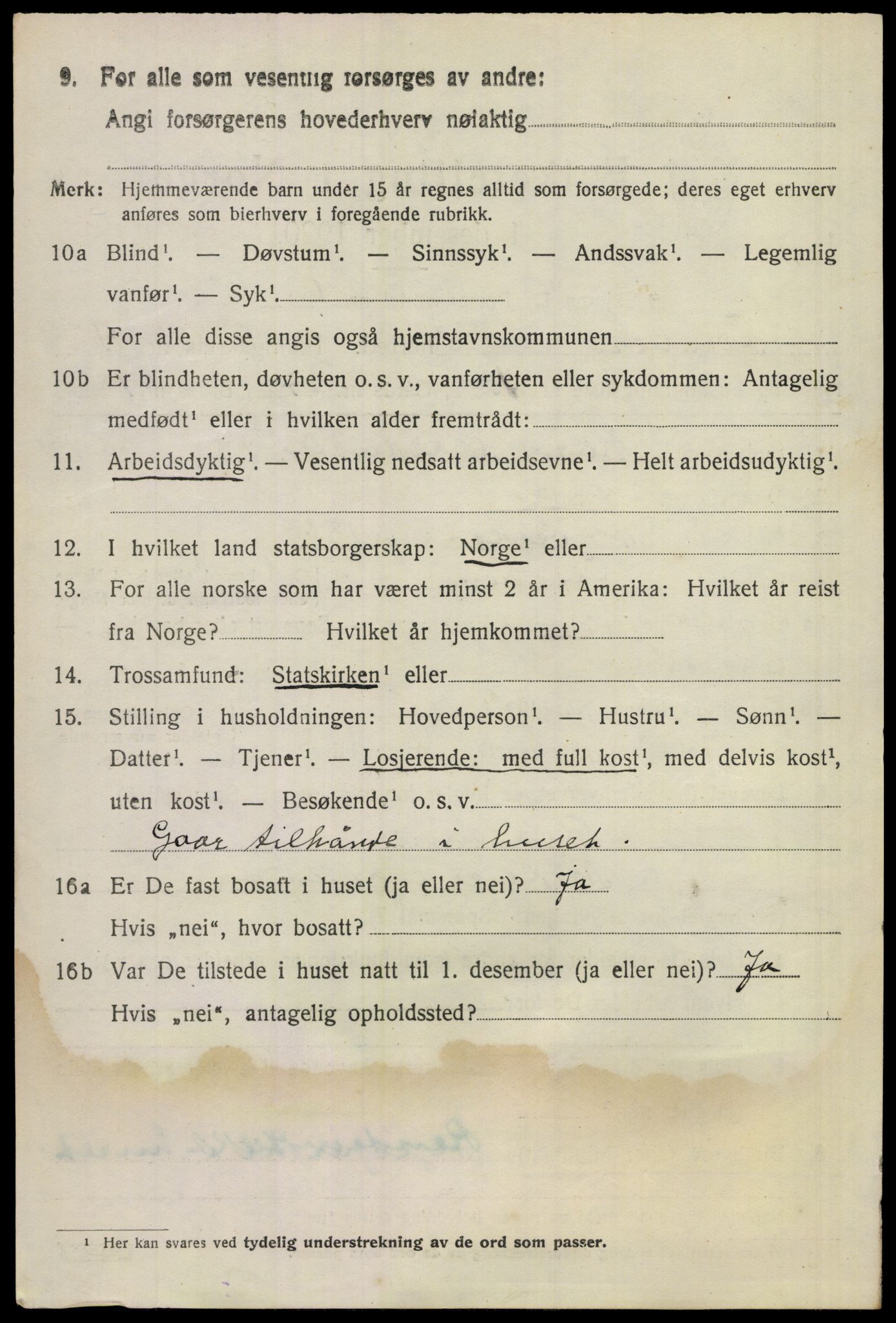 SAKO, 1920 census for Flesberg, 1920, p. 2166