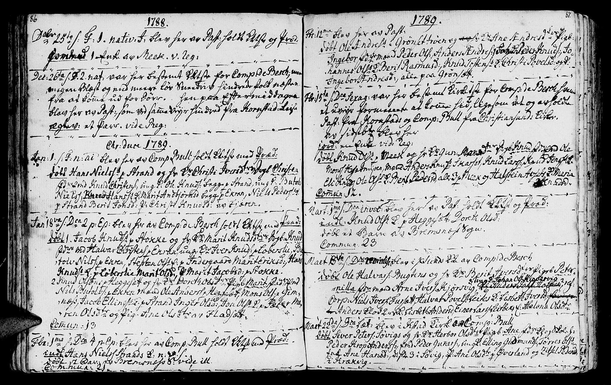 Ministerialprotokoller, klokkerbøker og fødselsregistre - Møre og Romsdal, SAT/A-1454/568/L0799: Parish register (official) no. 568A08, 1780-1819, p. 86-87