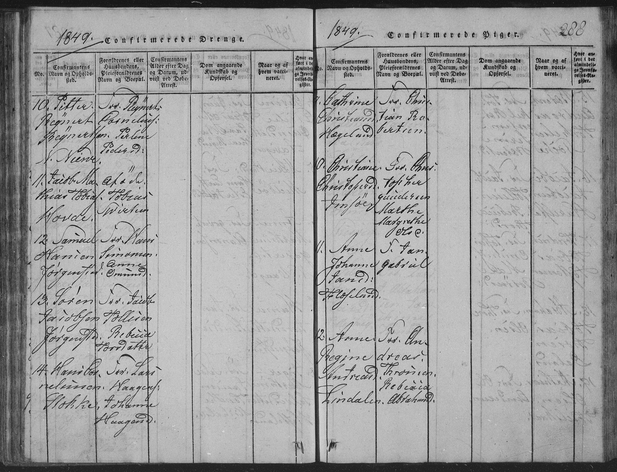 Sør-Audnedal sokneprestkontor, AV/SAK-1111-0039/F/Fb/Fba/L0001: Parish register (copy) no. B 1, 1815-1850, p. 288