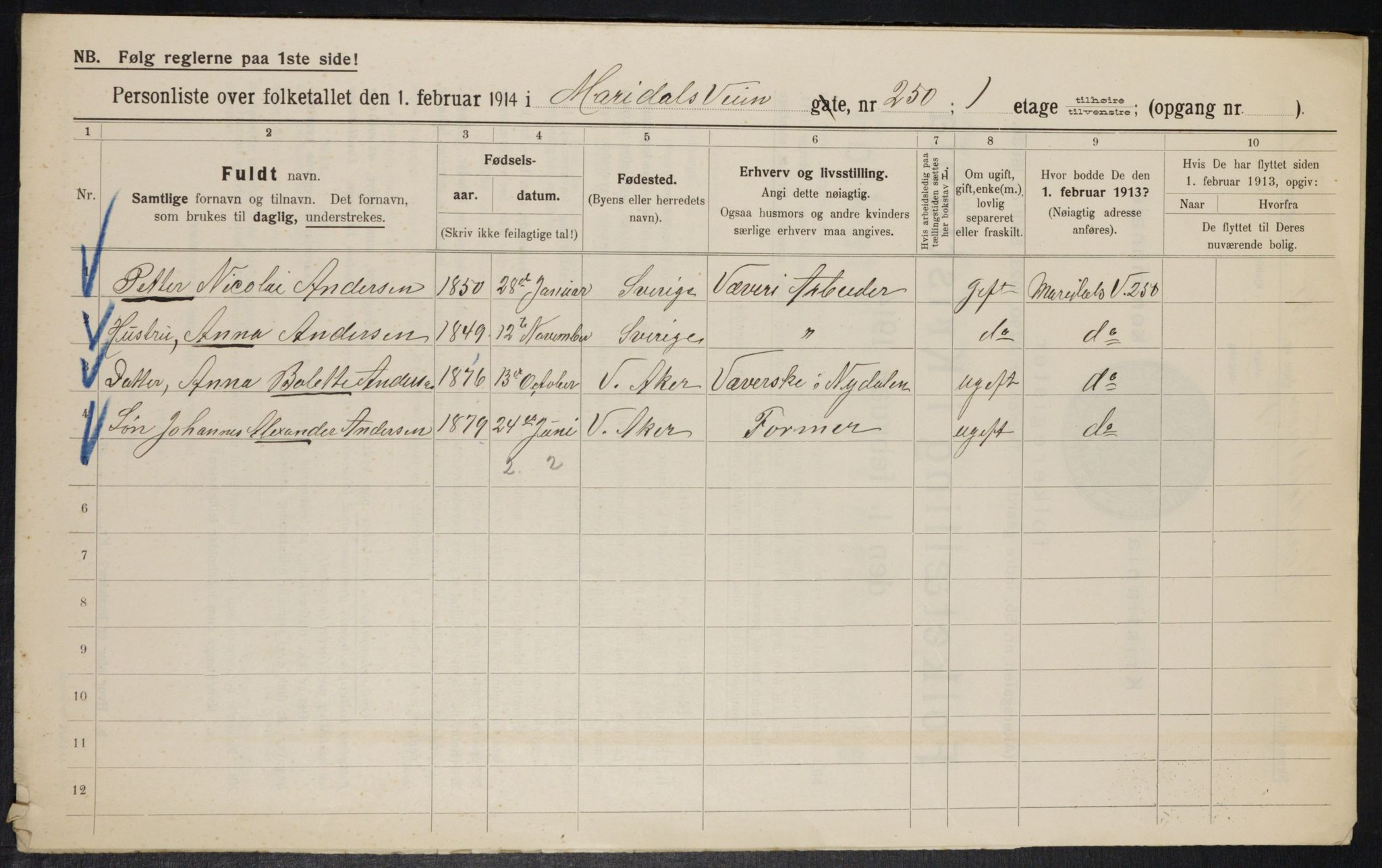 OBA, Municipal Census 1914 for Kristiania, 1914, p. 62765